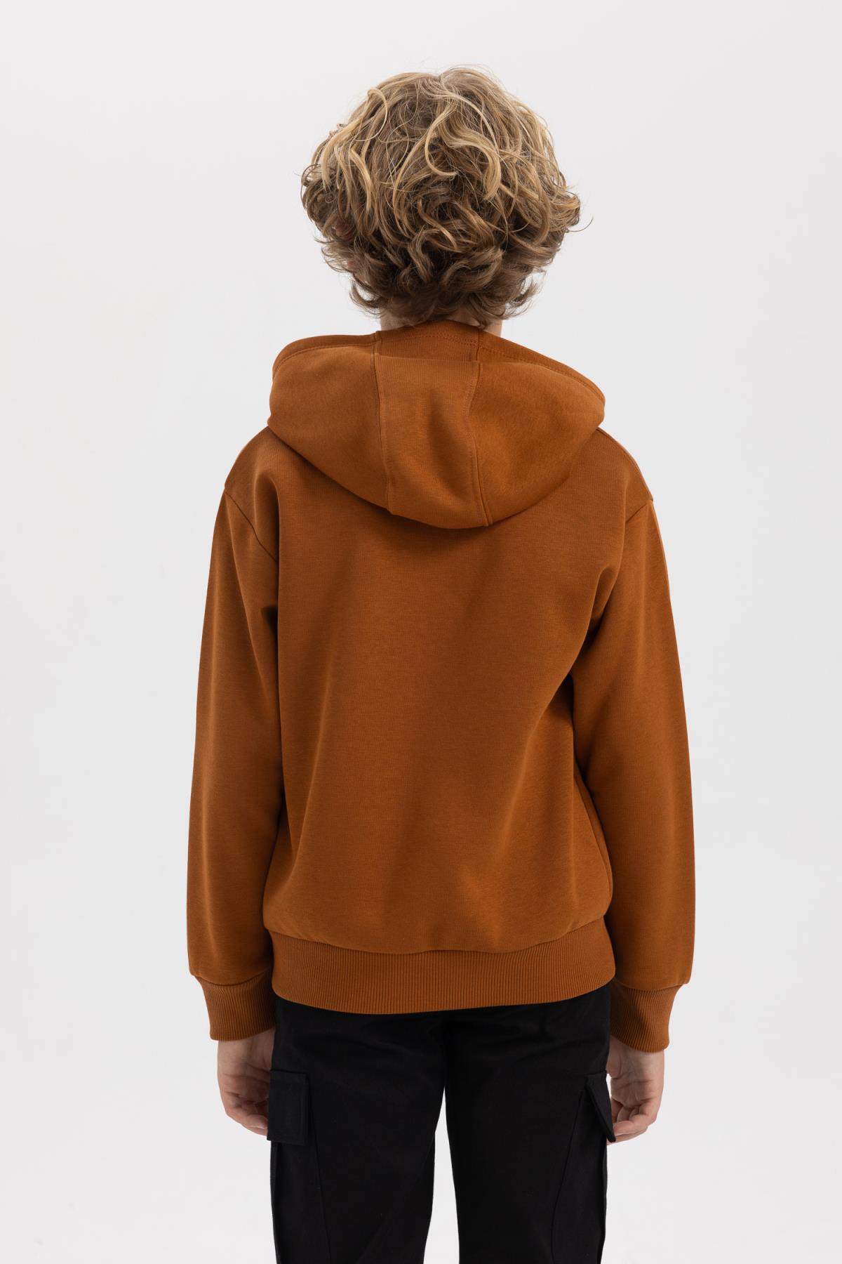 سویشرت پسرانه قهوه ای Defacto | B2077A823WN اورجینال - تصویر 6