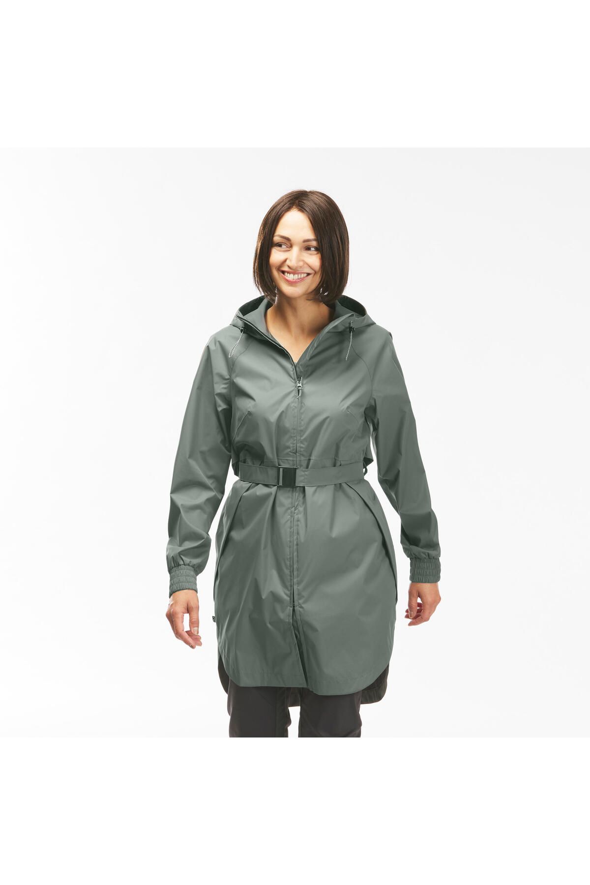 Decathlon بارانی زنانه Quechua رنگ خاکی اورجینال