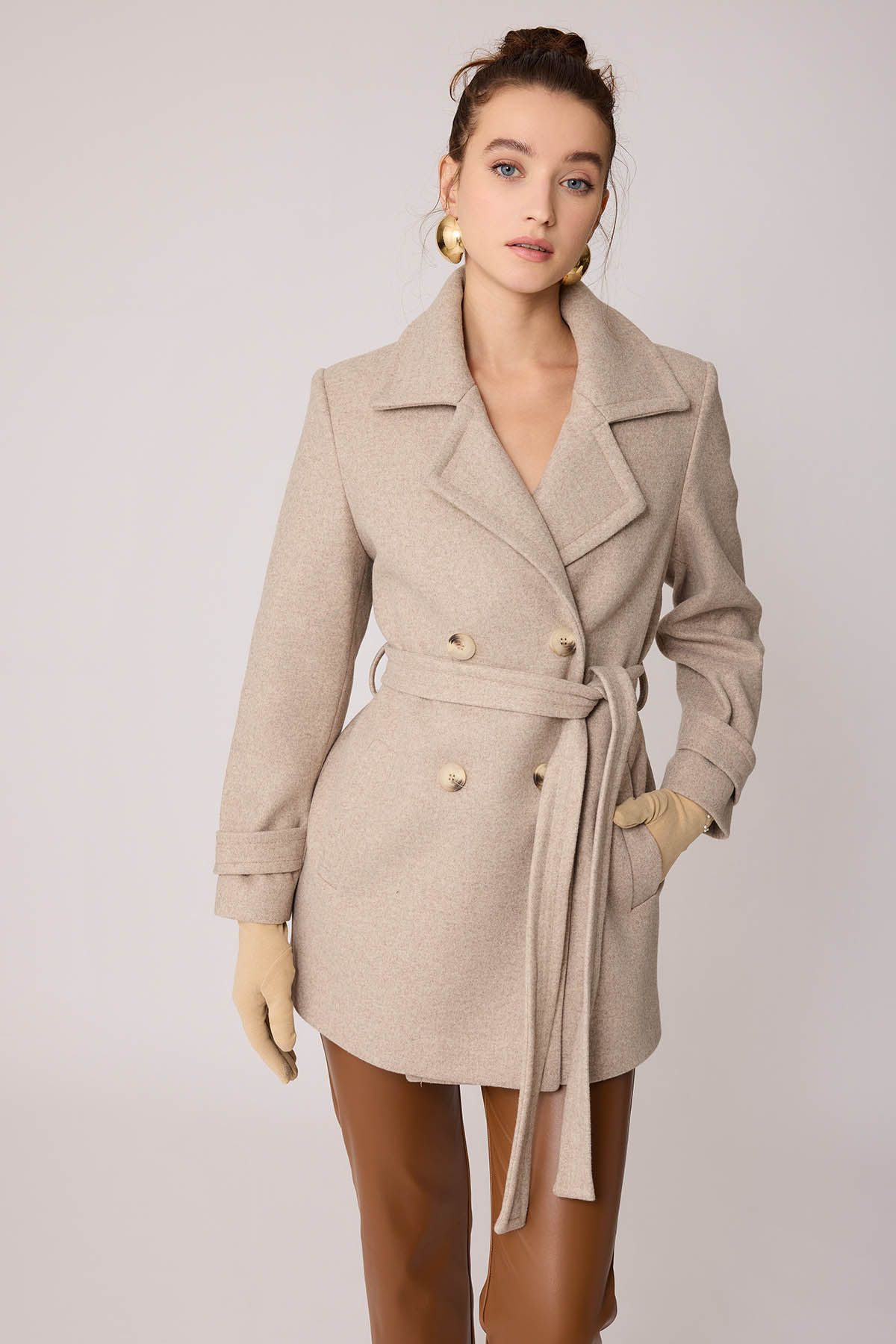 Belted cashmere coat hotsell