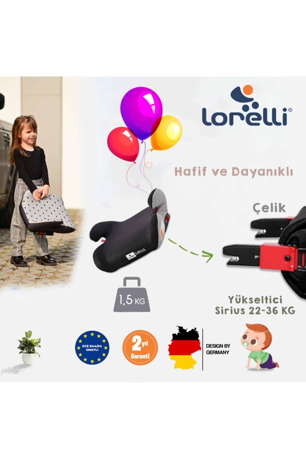 Asiento elevador Lorelli Sirius Group 3 (22 - 36kg) Funda Isofix