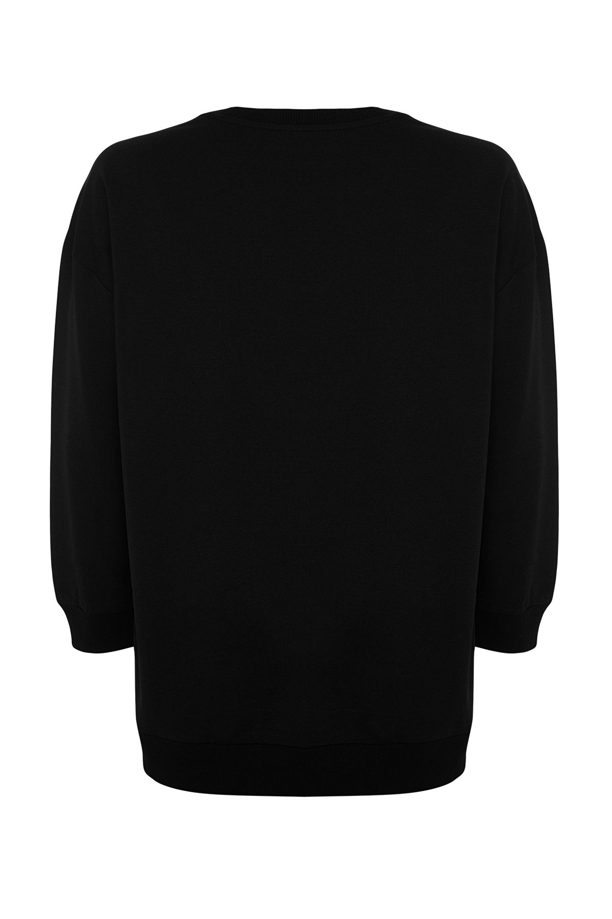 Trendyol Curve Black Zipper Detailed Thin Knitted Sweatshirt