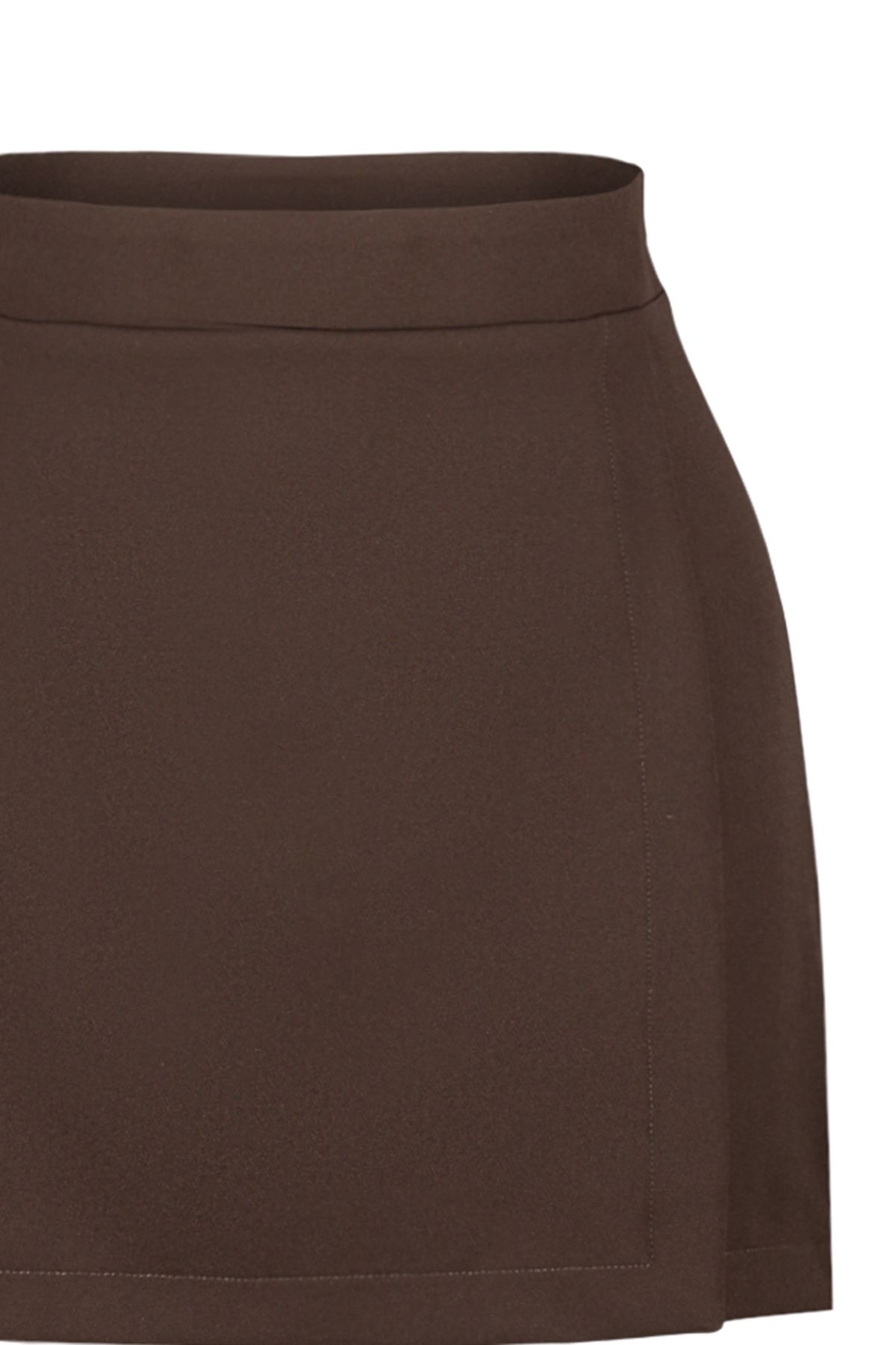 Trendyol Collection-Fustă pantaloni scurți țesute la dublu maro amar TWOAW20SR0072 14
