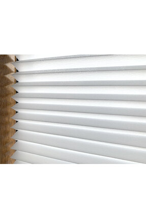 Persis Pliper Beyaz - Eni Dar Ölçü - Plise Cam Balkon Perdesi Yapışkanlı 3400001