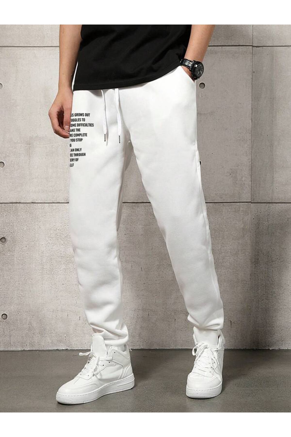 Grey and white joggers deals
