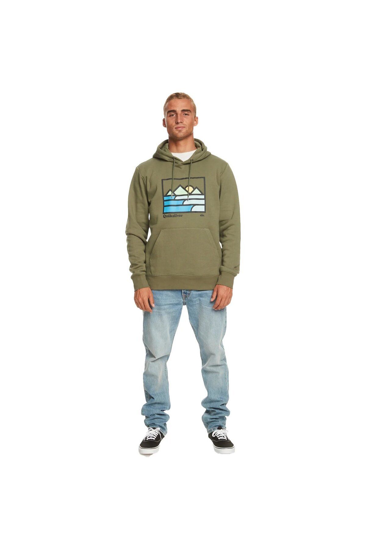 Quiksilver LANDSCAPE LINES HOODIE Green Men s Sweatshirt Trendyol