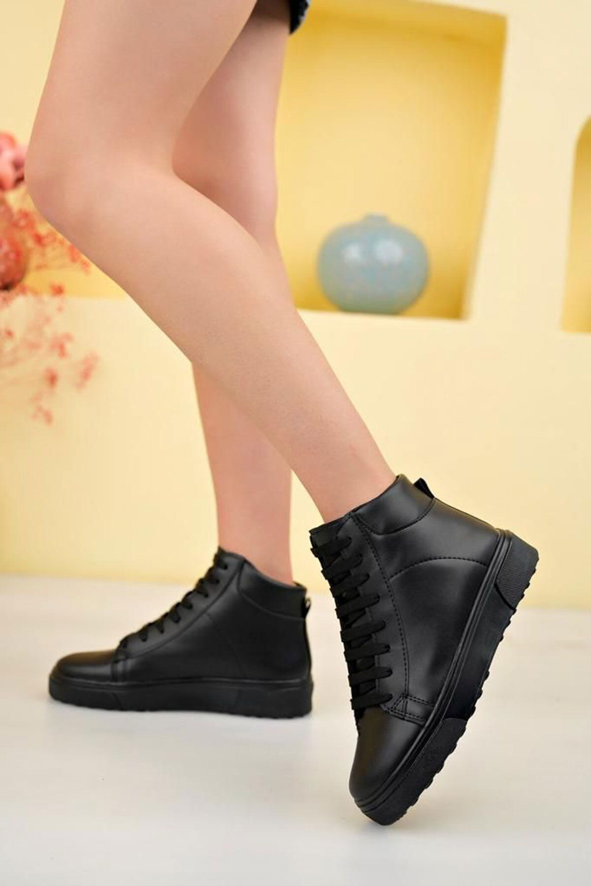 Gob London Ankle Boots Black Flat Trendyol