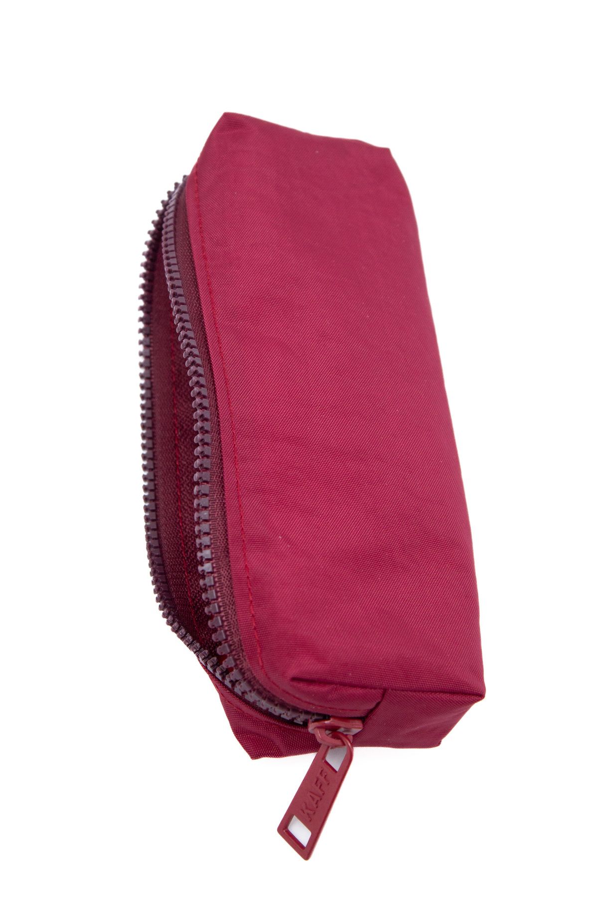 KAFF-01106 Claret Red Crinkle Fabric unisex cu un singur compartiment rezistent la apă pentru degete pentru creion 4