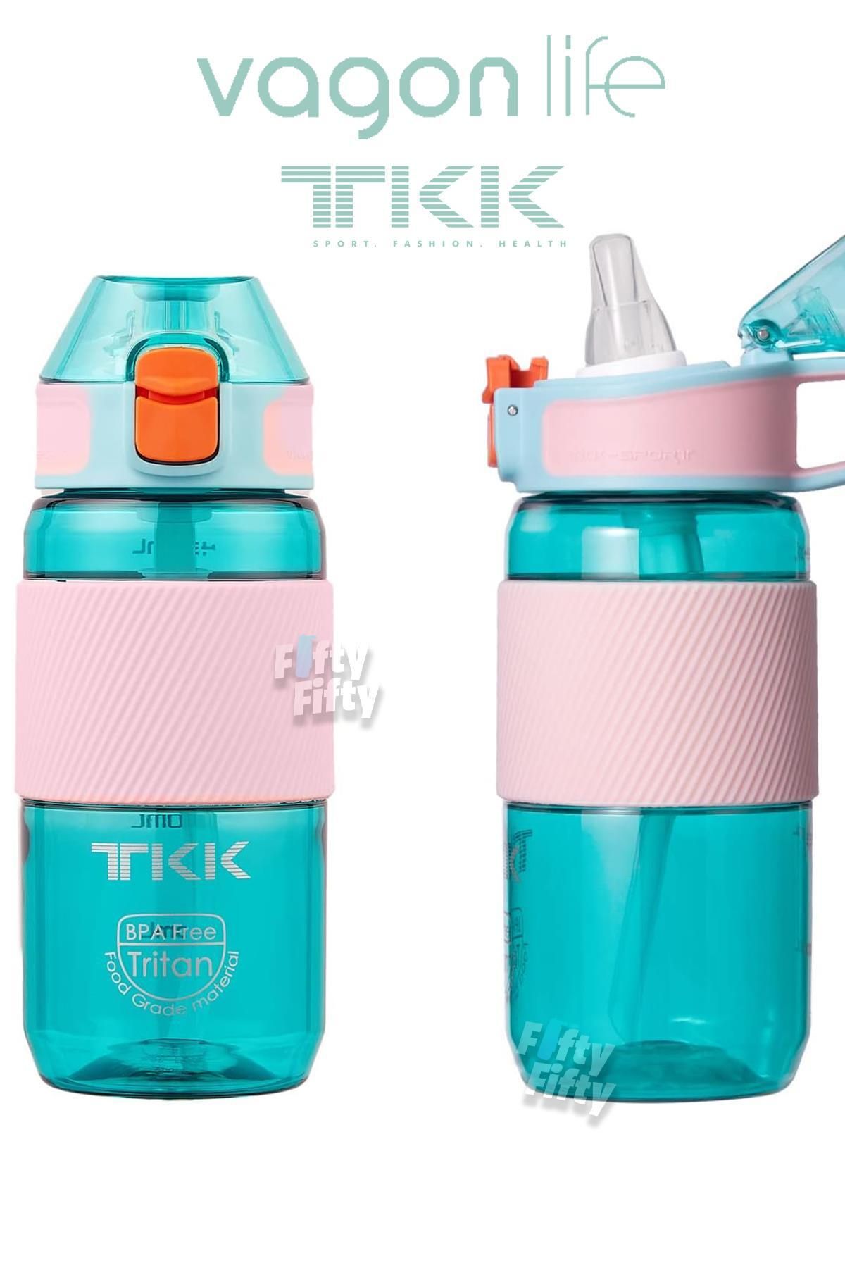 Vagonlife-TKK 500 ML Thick Non-Bite Straw Bpa-Free Tritan Water Flask with Carrying Handle FFTKK1003-500ML 4