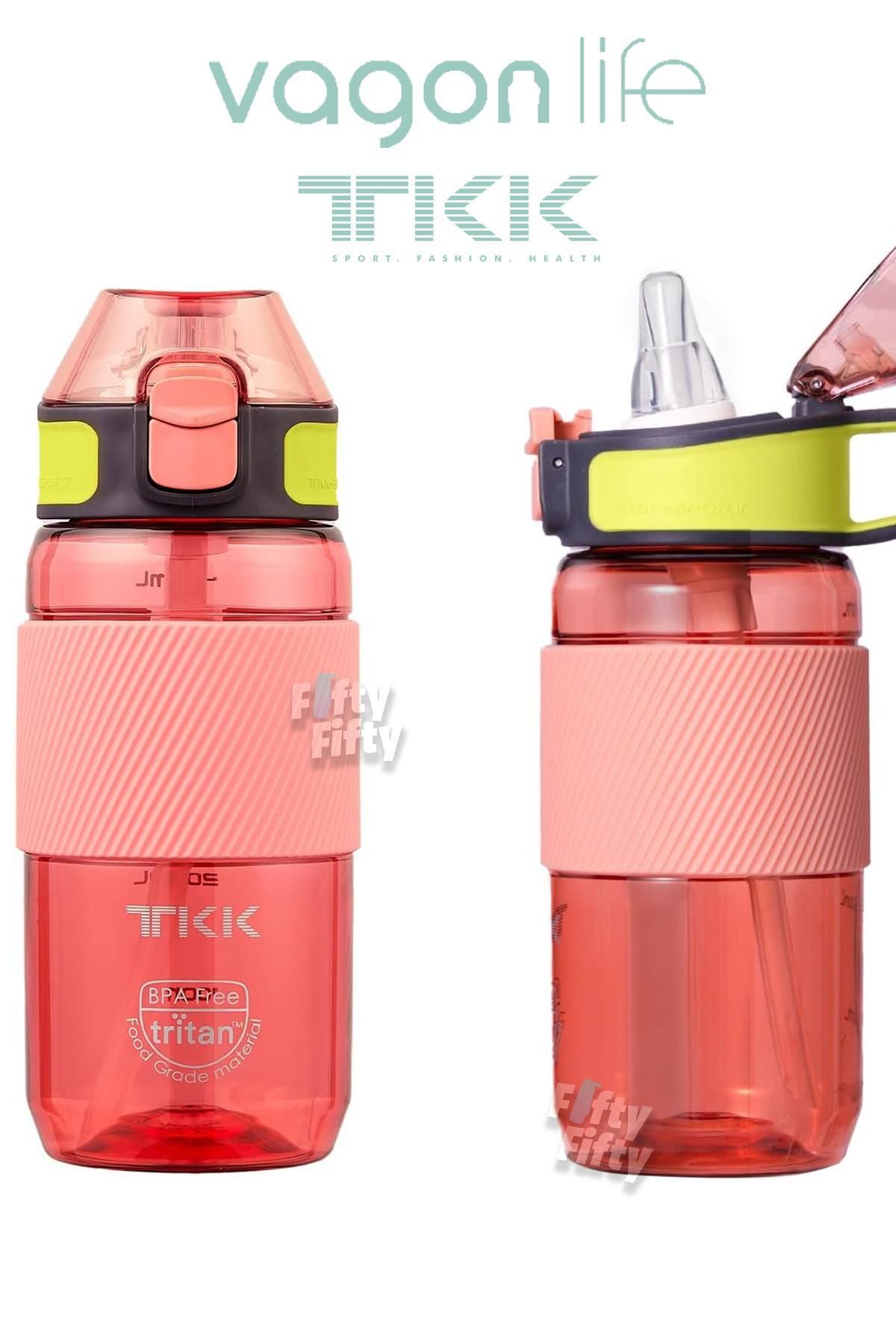 Vagonlife-TKK 500 ML Thick Non-Bite Straw Bpa-Free Tritan Water Flask with Carrying Handle FFTKK1003-500ML 4