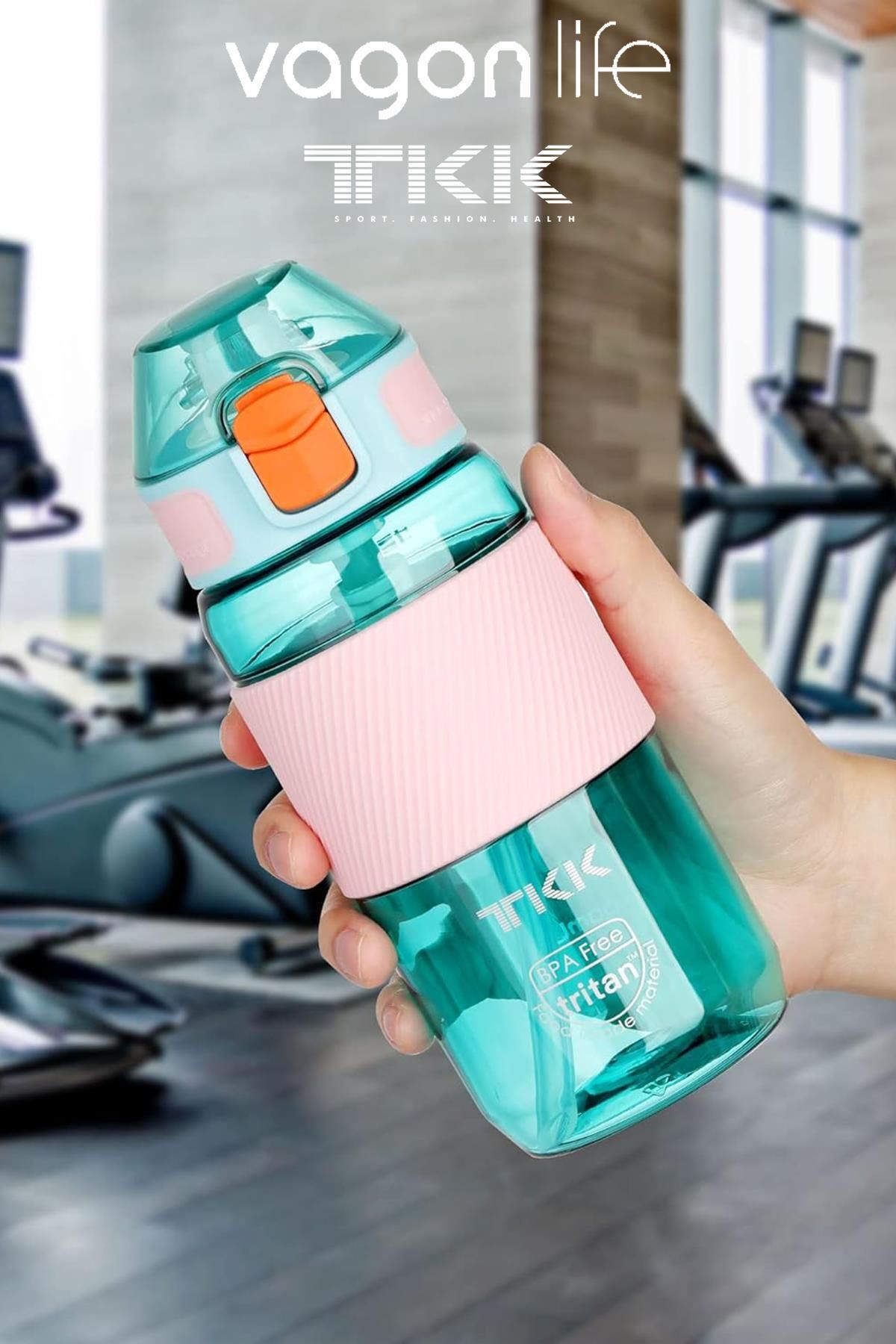Vagonlife-TKK 500 ML Thick Non-Bite Straw Bpa-Free Tritan Water Flask with Carrying Handle FFTKK1003-500ML 6