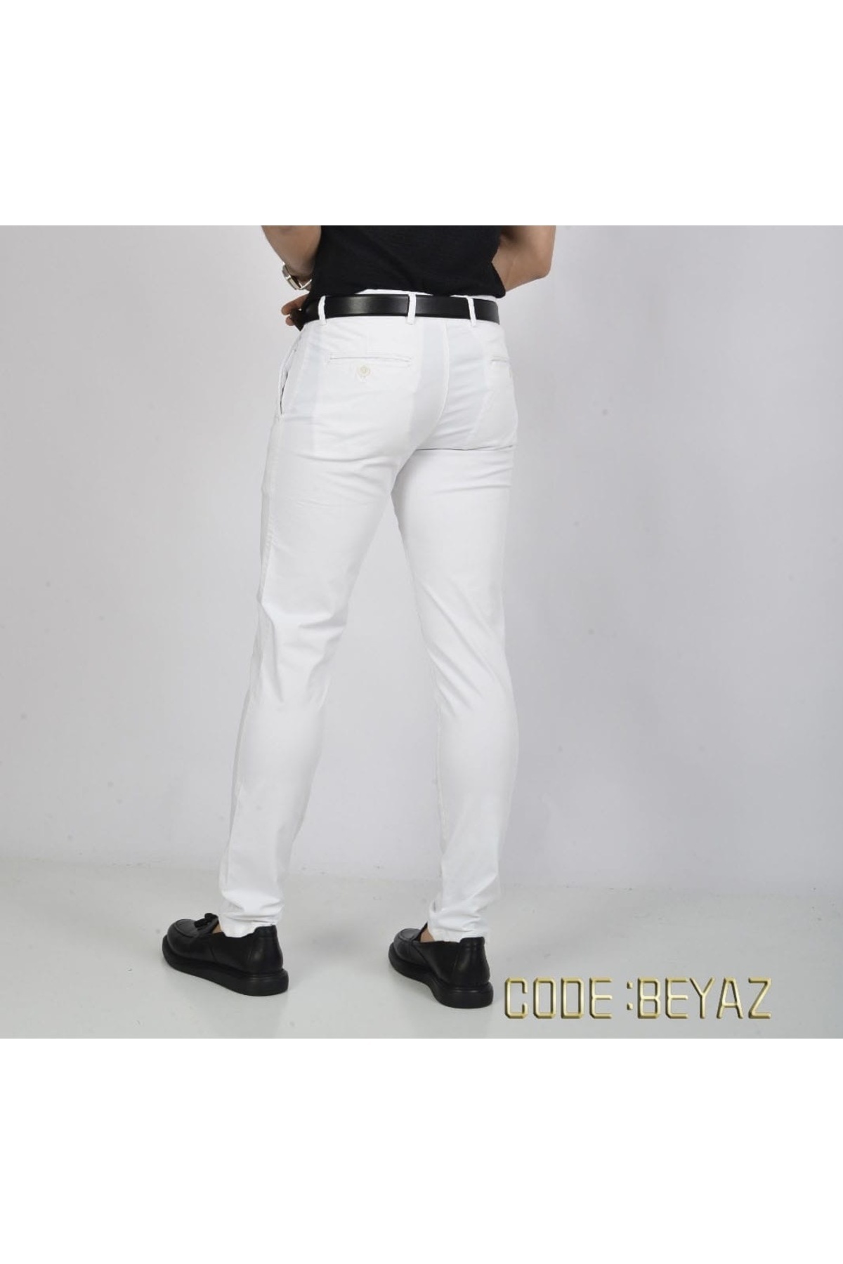 شلوار مردانه سفید Perecoma Corcotti | PFD60 اورجینال - تصویر 2