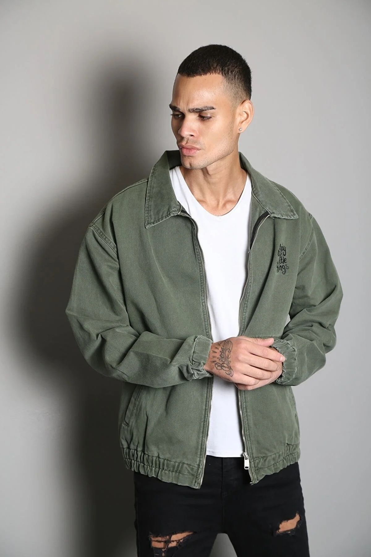 Denim bomber mens discount