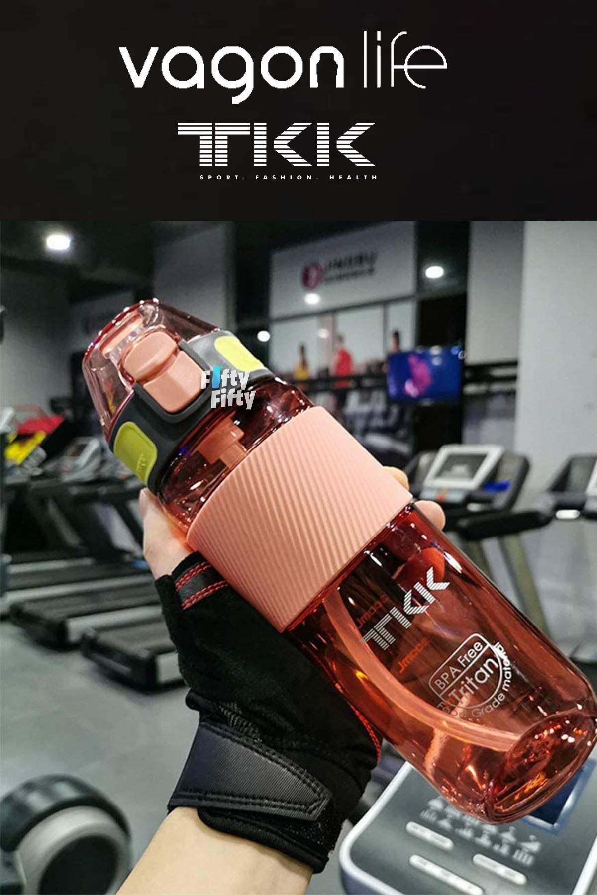 Vagonlife-TKK 700 ML Thick Non-Bite Straw Bpa-Free Tritan Water Flask with Carrying Handle FFTKK1003-700ML 5