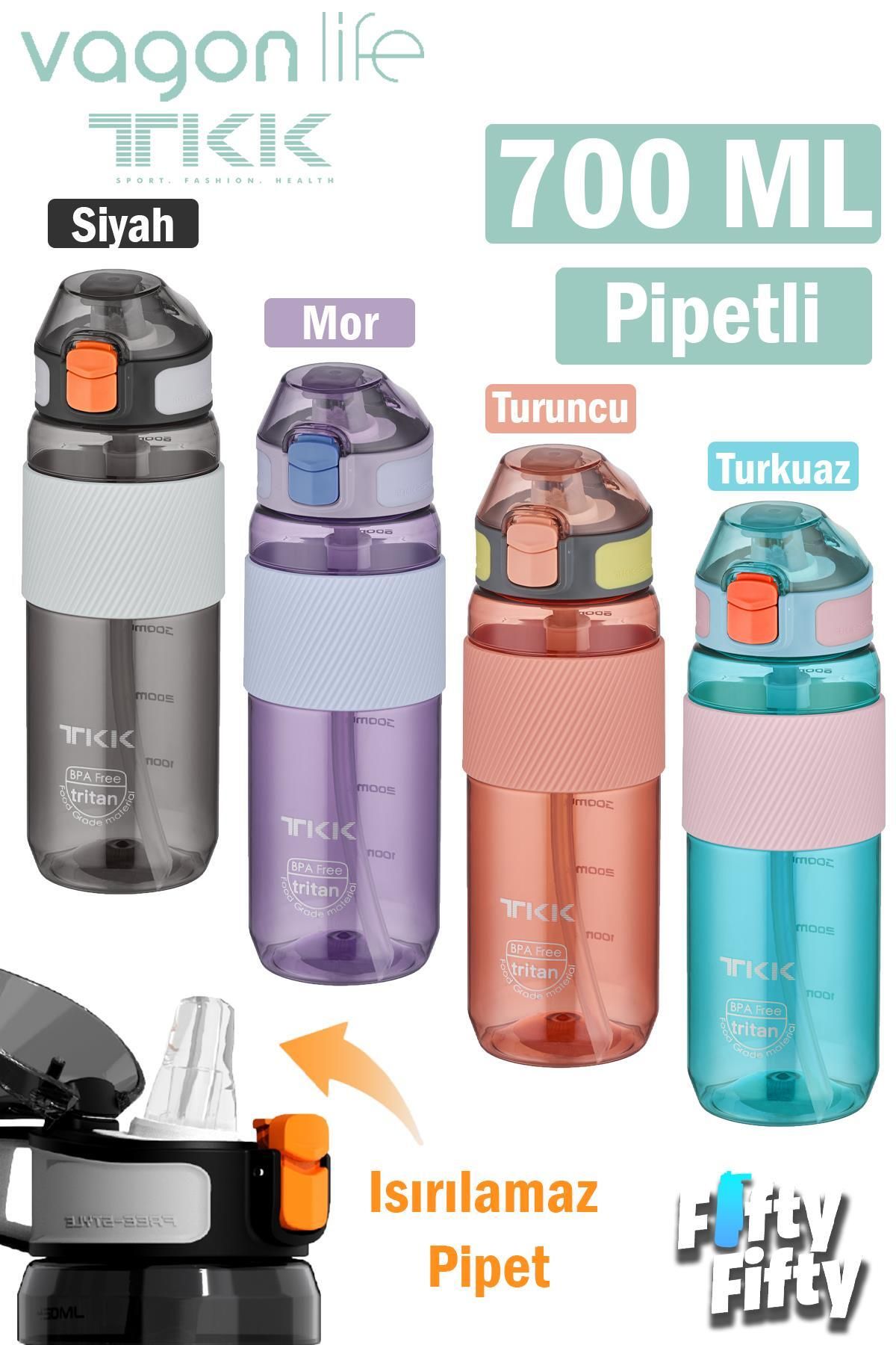 Vagonlife-TKK 700 ML Thick Non-Bite Straw Bpa-Free Tritan Water Flask with Carrying Handle FFTKK1003-700ML 6