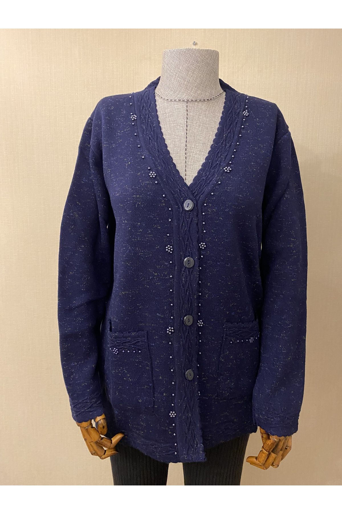 Navy blue long cardigan on sale sweater