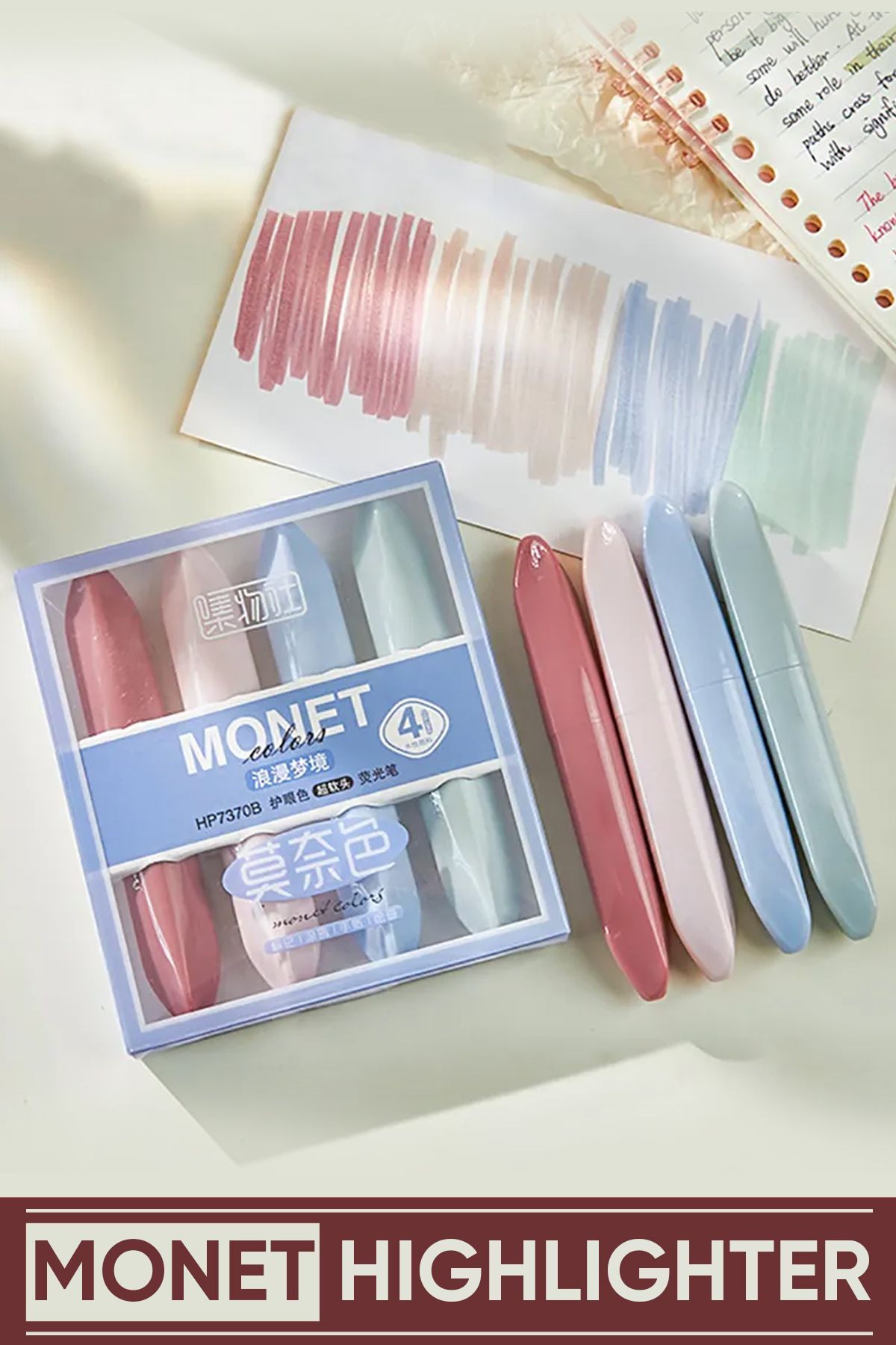 Monet Pastel Highlighter Kalem Seti 4'lü Mavi Monet