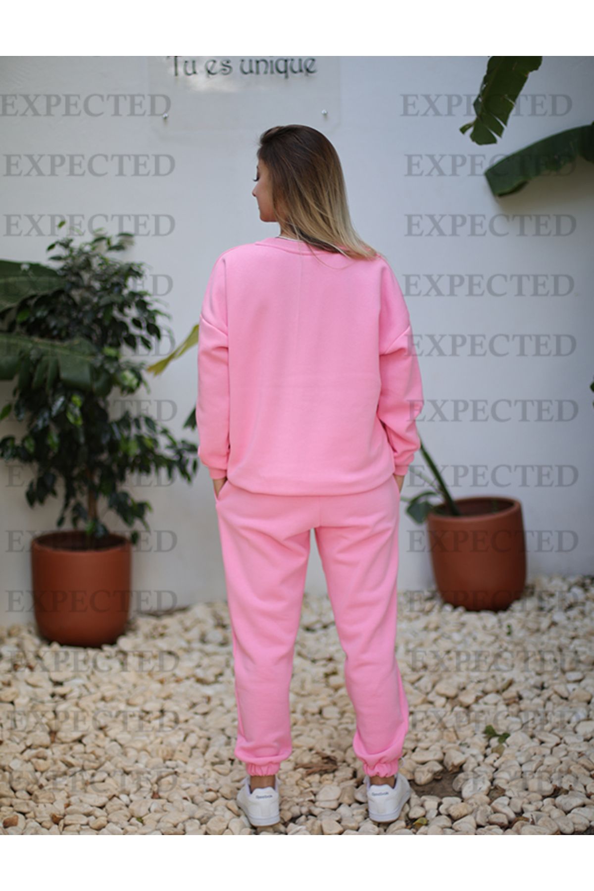 EXPECTED Women s Printed Oversize Tracksuit Set 3 Threads Trendyol