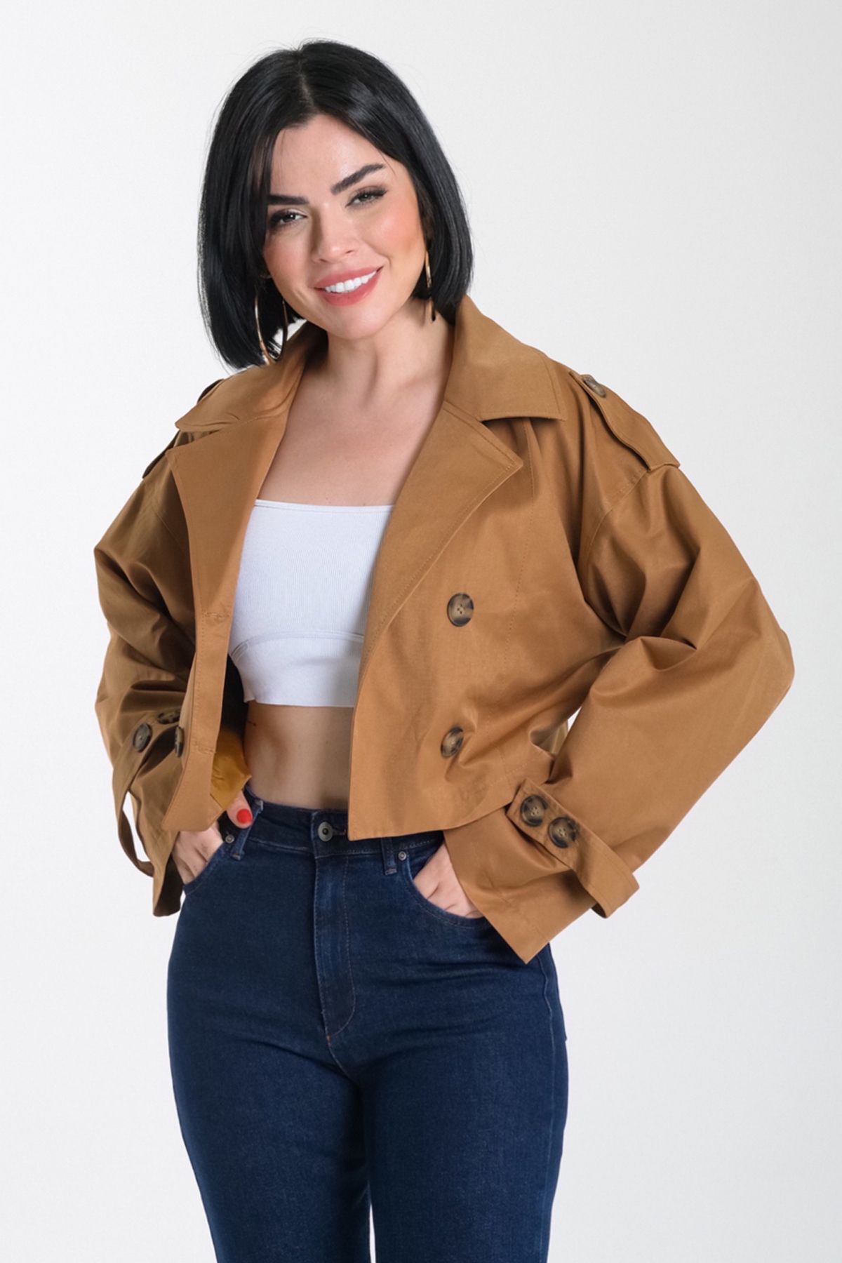 SADE-Design three different-use coffee Trench Coat 4