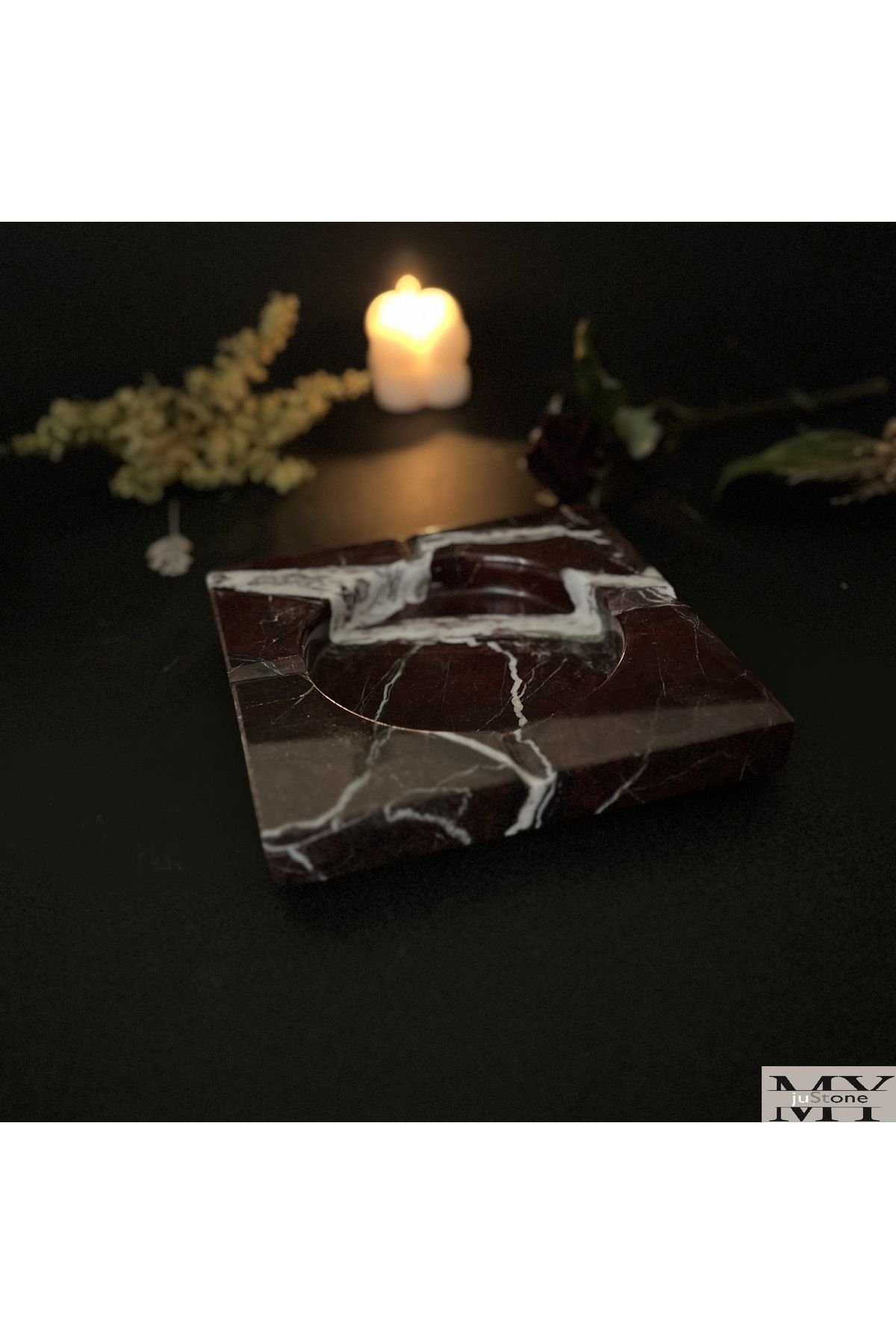 juStone-Cherry Marble Ashtray & Ash Tray 1