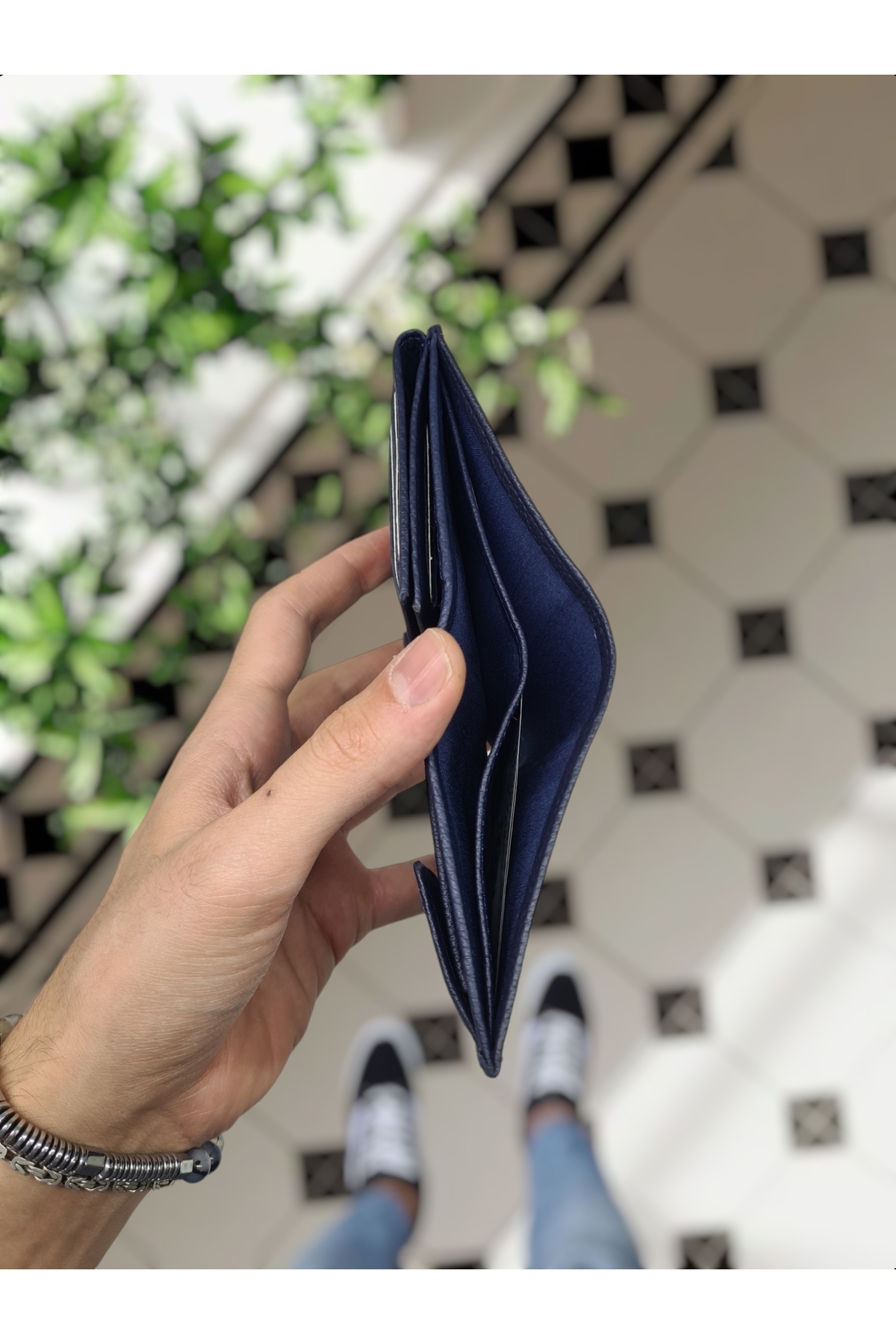 کیف پول مردانه آبی سرمه ای Visso leather | VİSSO 111 اورجینال - تصویر 6