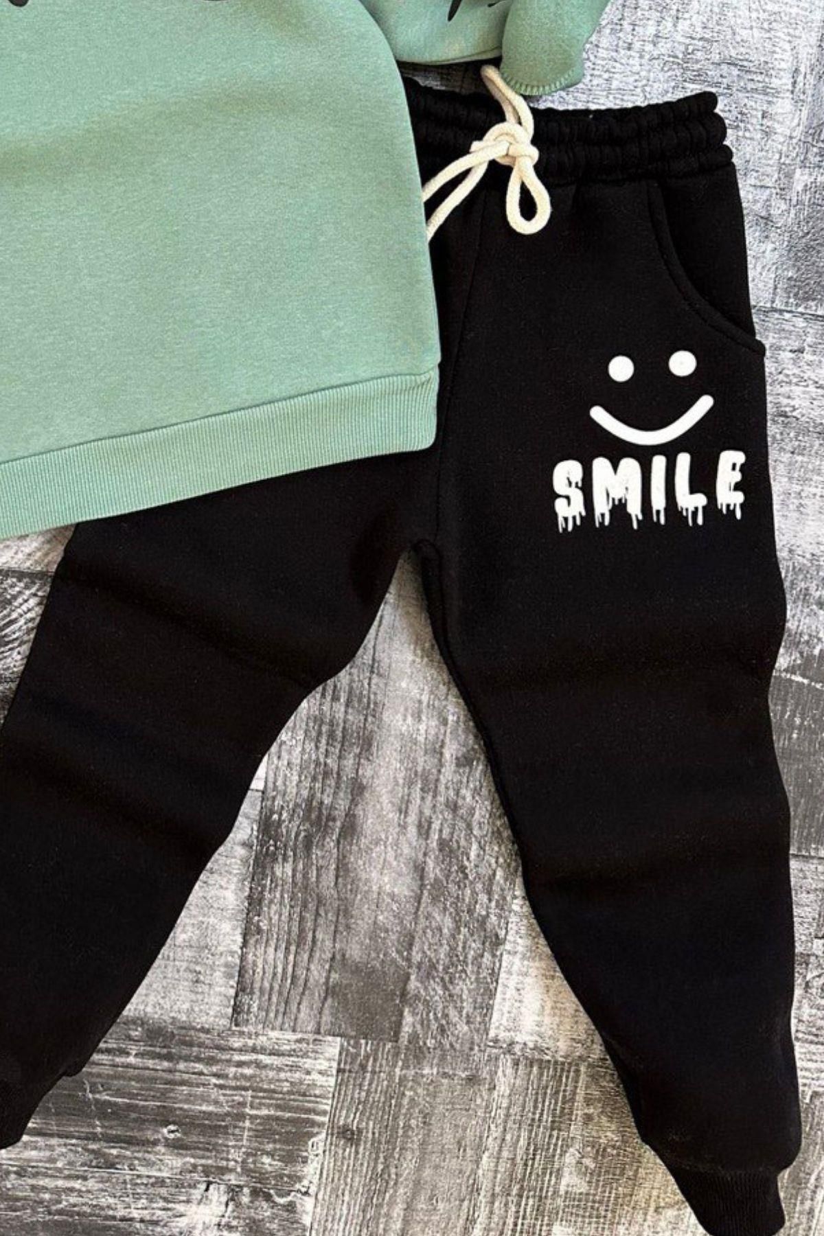 Riccotarz Jungen-Trainingsanzug mit Smile-Print in Wassergrün und Roségold  - Trendyol