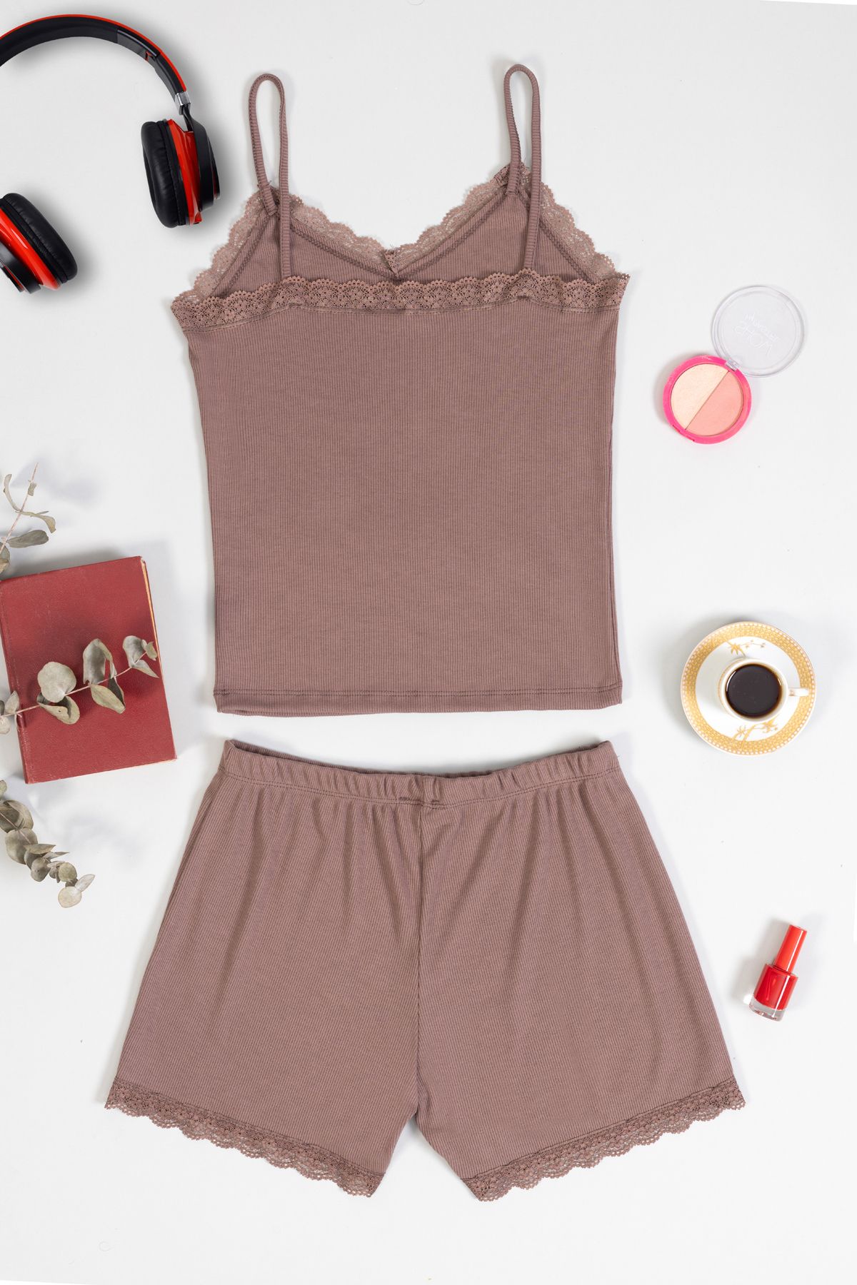macharelbasic-SET DE NOAPTE PENTRU FEMEI CROP ATLET CU PANTOR SORRT 2