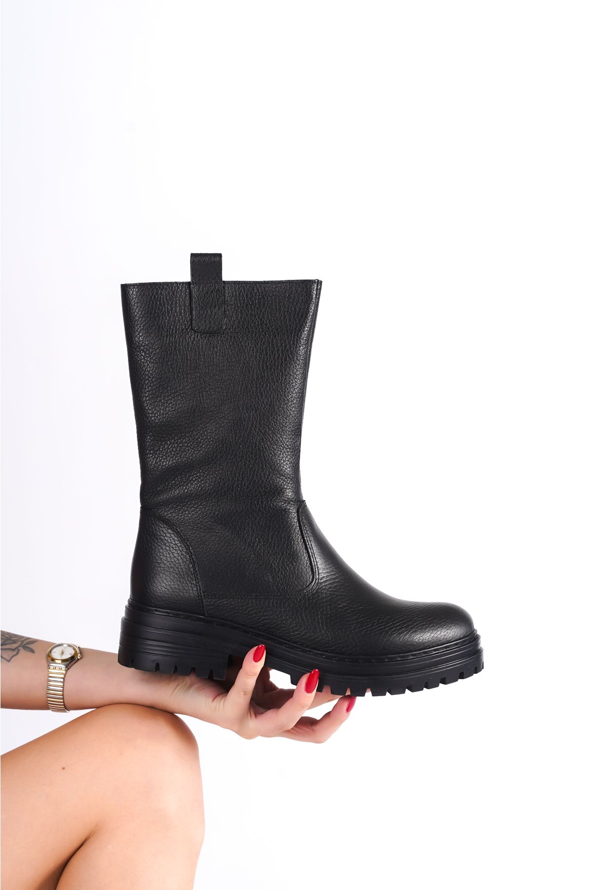 Deripabuc-Genuine Leather Black Women's Leather Boots DP02-0888 3