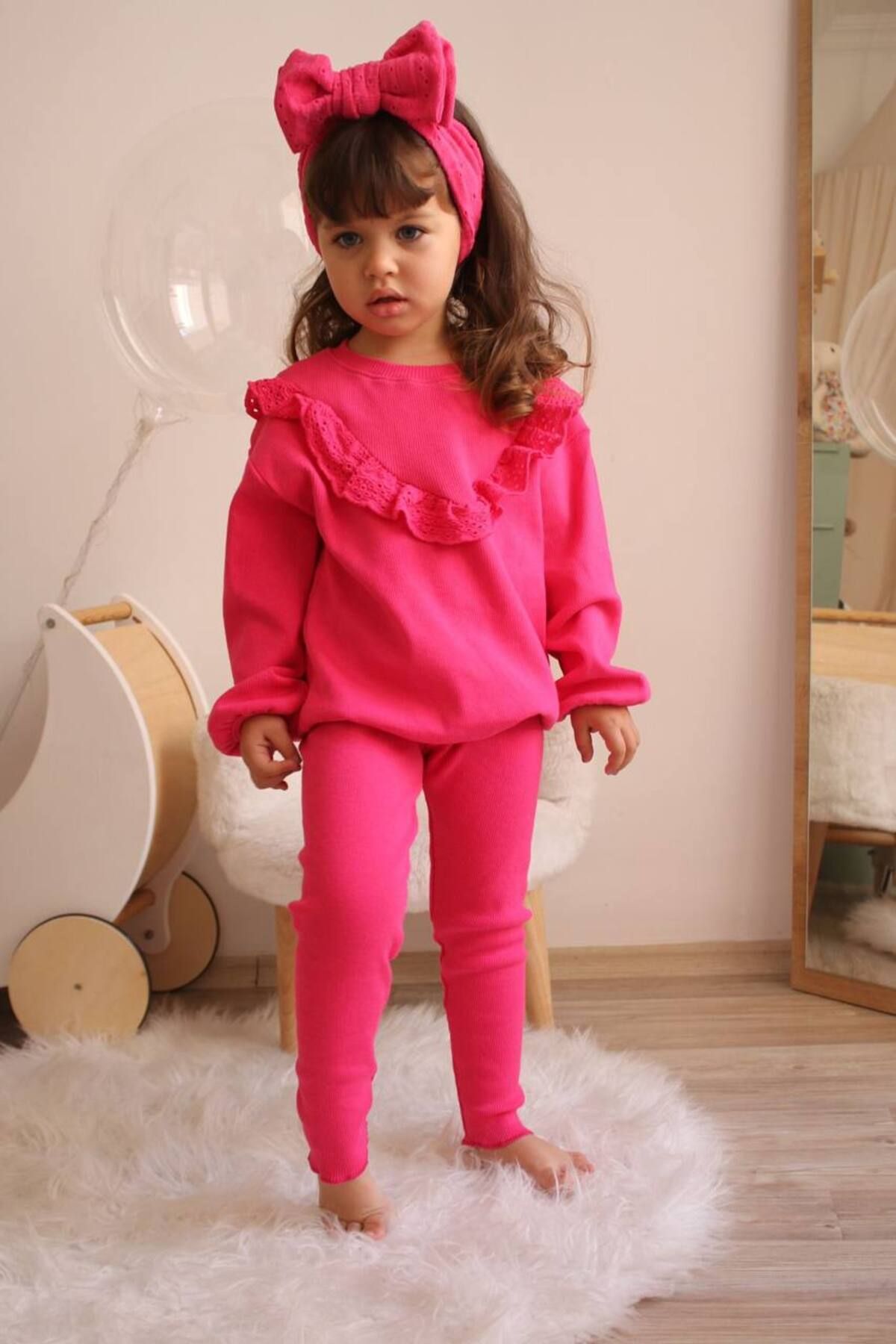 Bebekkutusu Baby Girl Cotton Top Bottom Set Trendyol