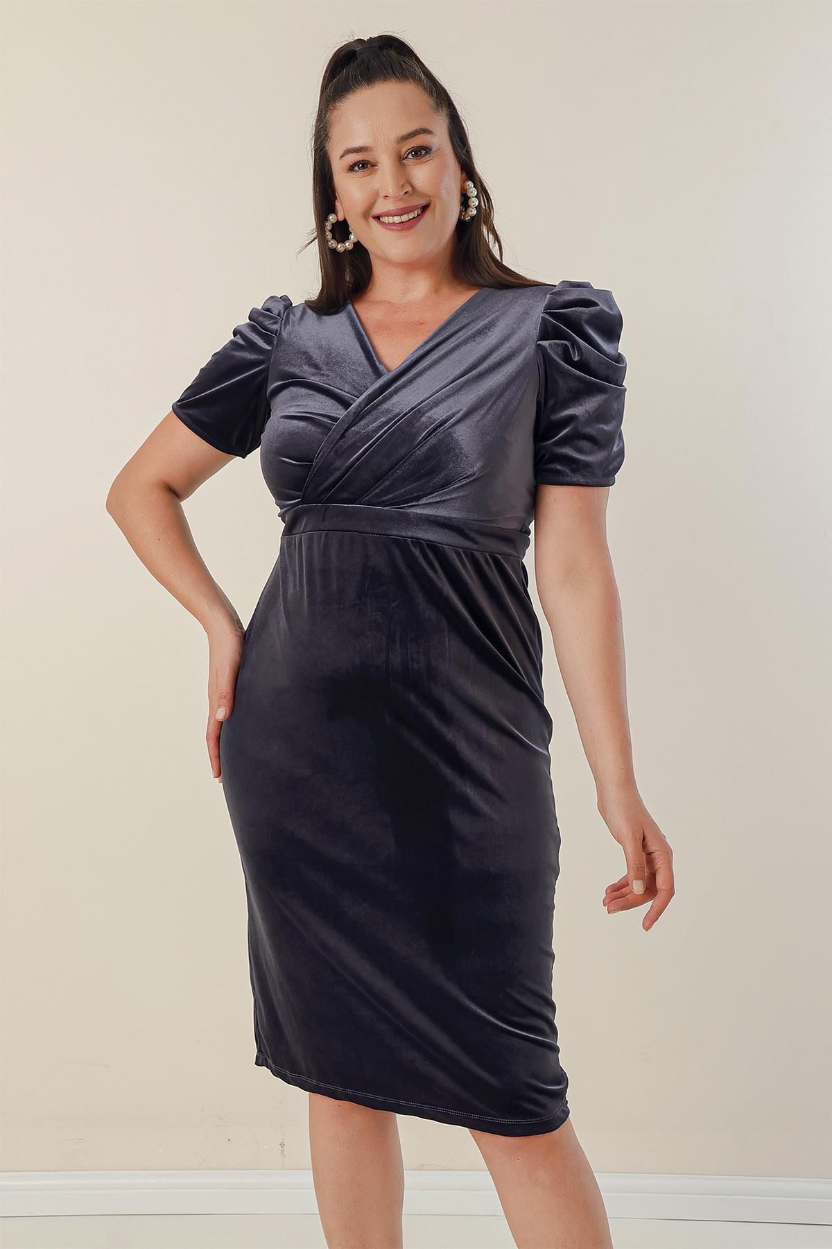Velvet wrap dress store short