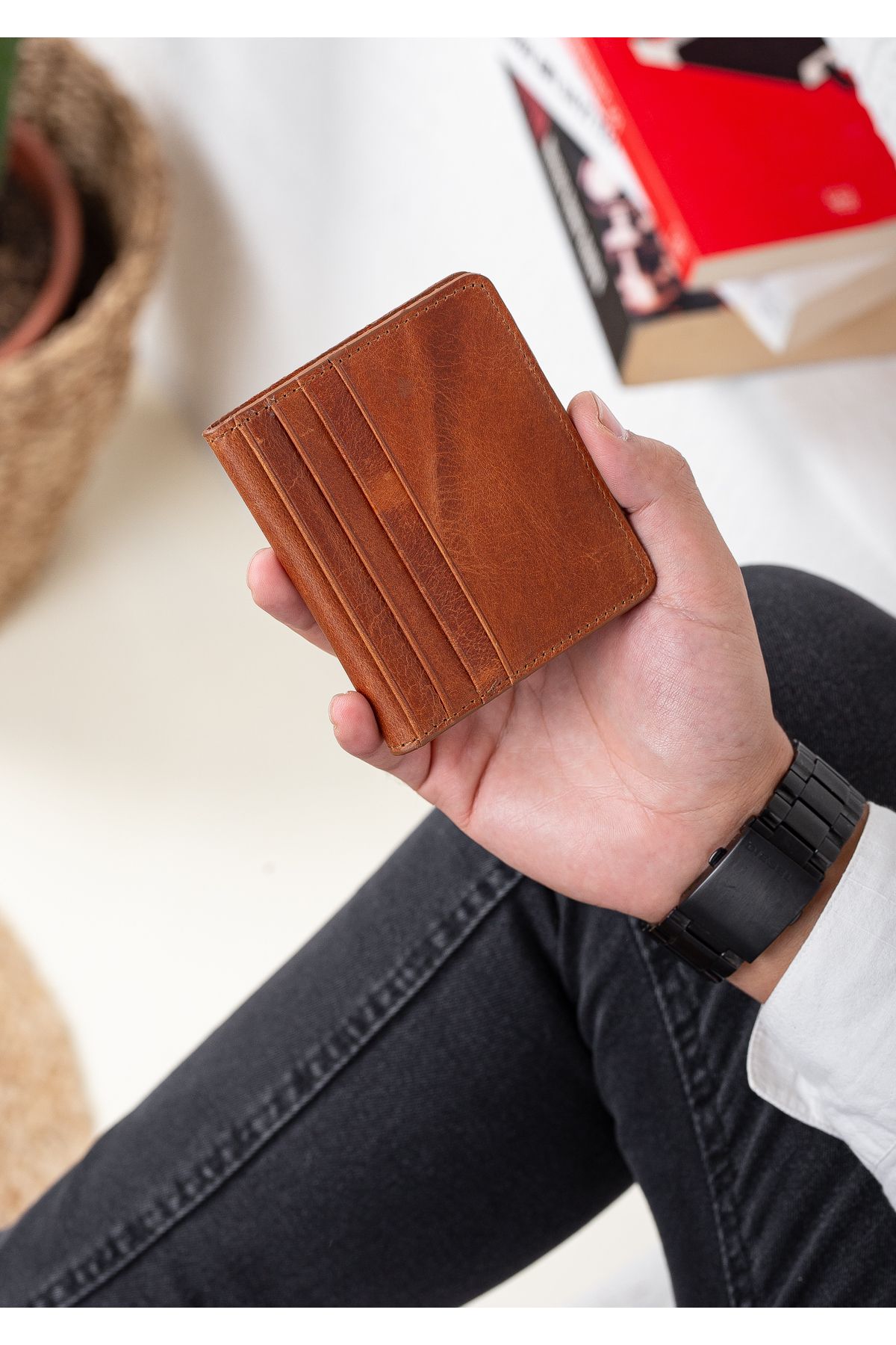 کیف پول مردانه نگهدارنده کارت چرمی HOKA Niki Leather