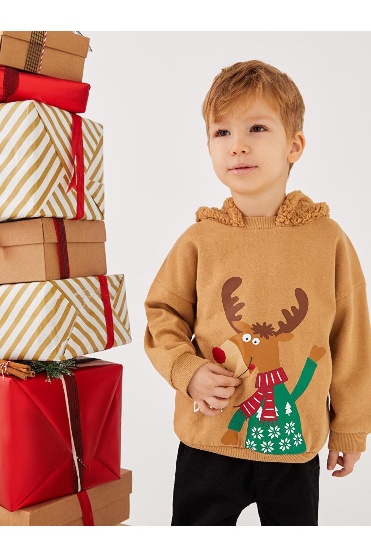 سویشرت پسرانه مشکی LC Waikiki | W2G883B1 اورجینال - تصویر 2