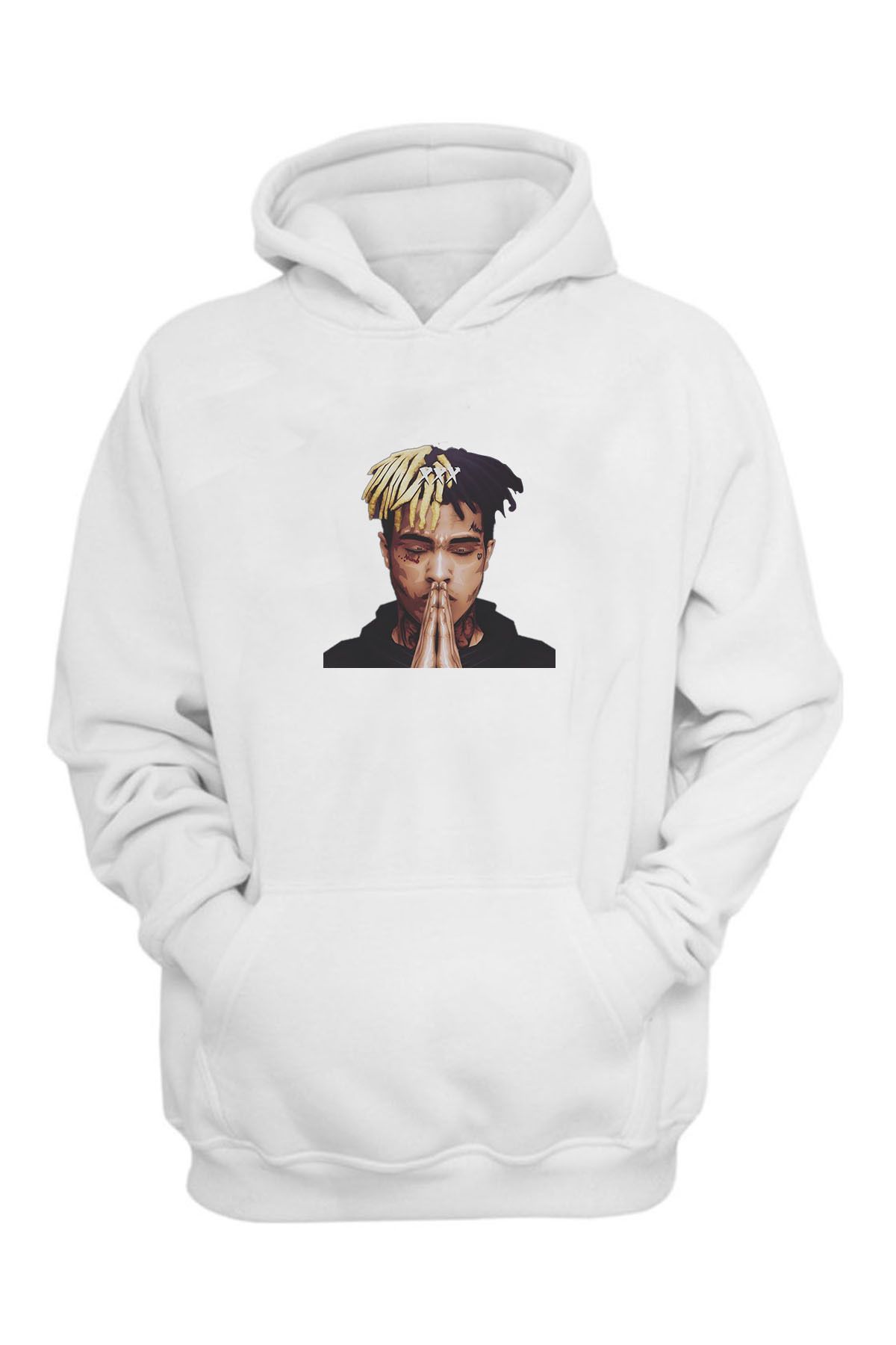 THEWERT XXX Tentacion Rapper Musician Unisex White Sweatshirt Regular Fit Trendyol