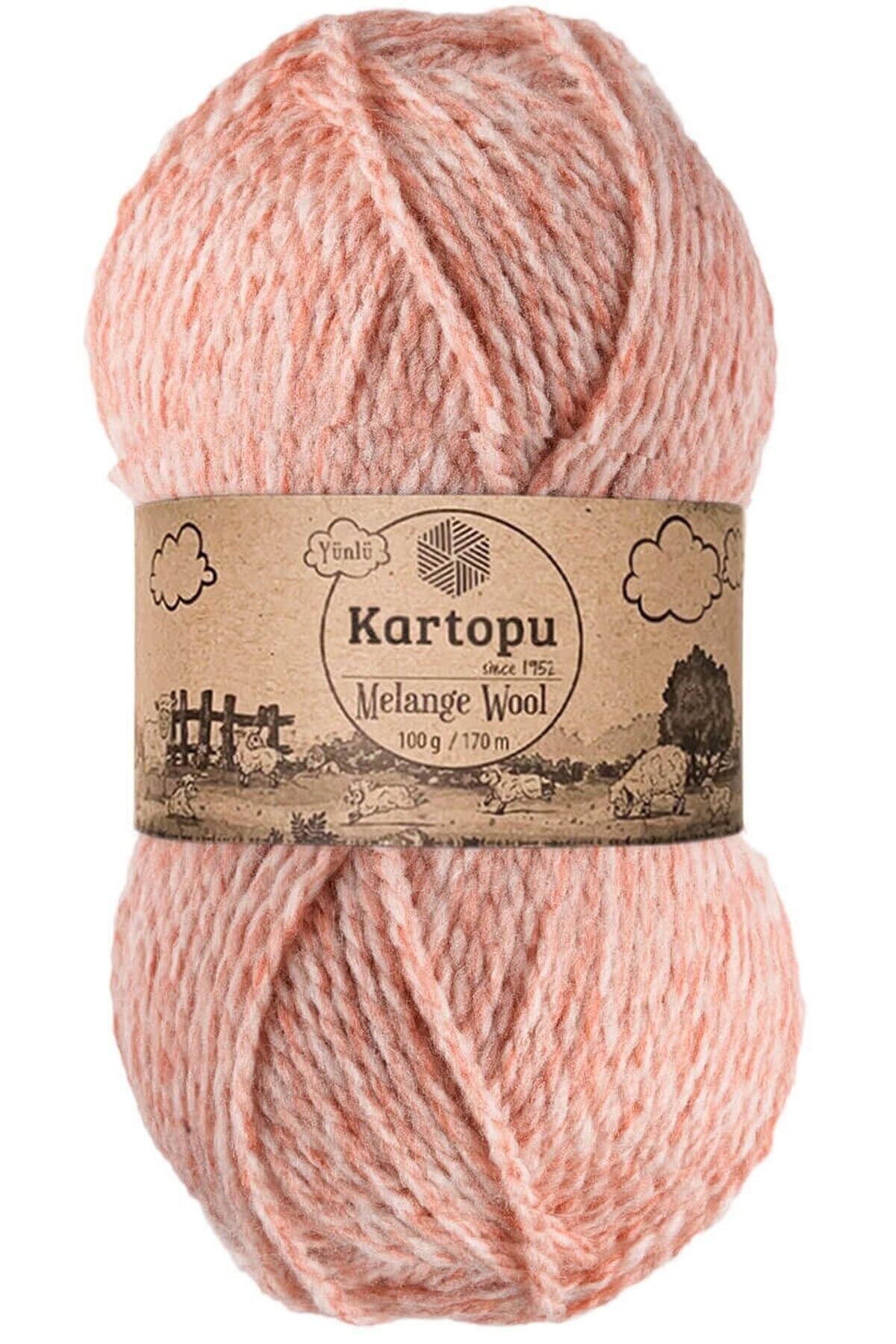 Melange Wool K9003 Pink Melange Hand Knitting Yarn 100 Gr.
