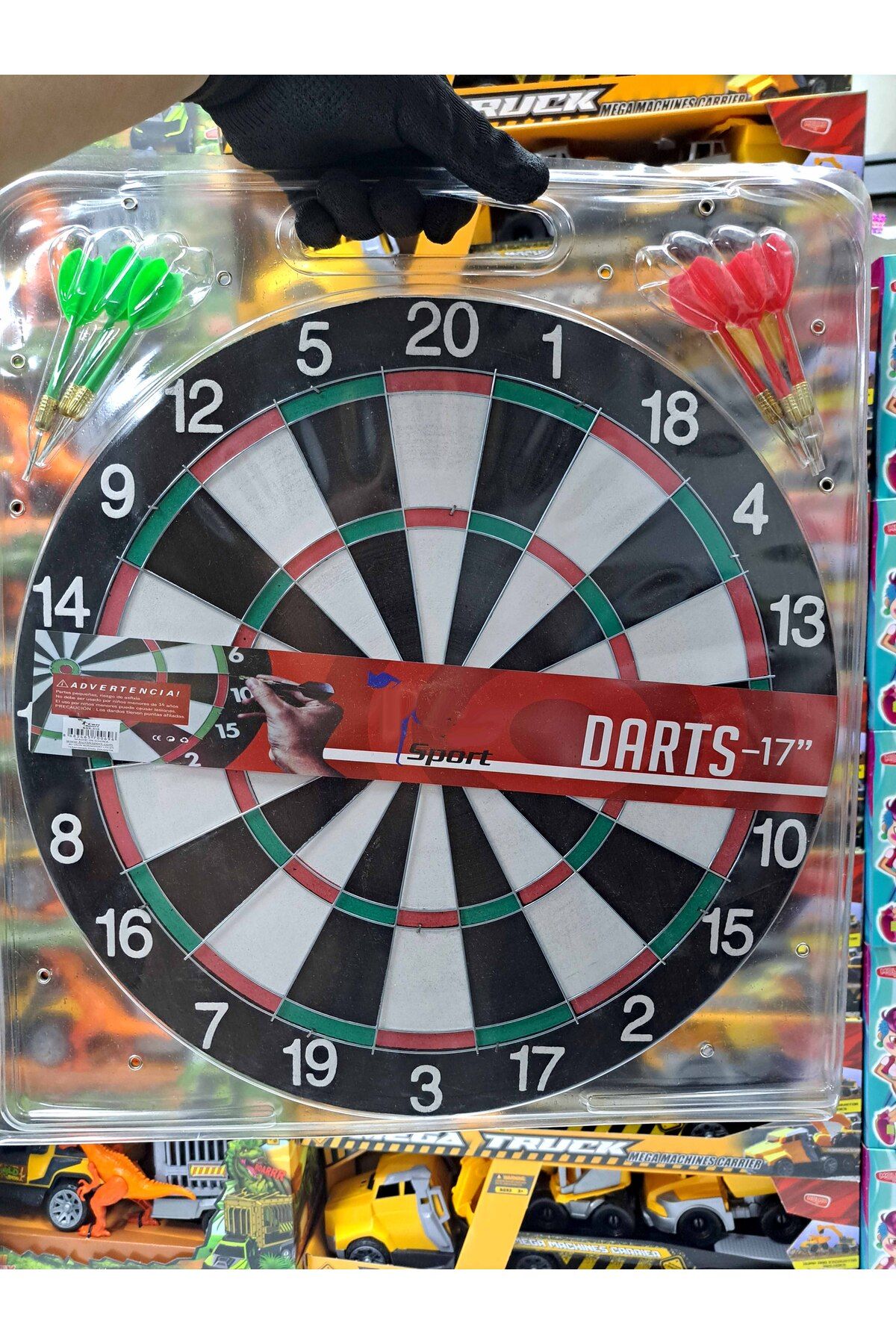 ALYTOYS Profesyonel Dart 40cm 6 Adet Dart Oku Çift Taraflı Askılıklı Metal Yan Çerçeve Çelik Tel Geometri