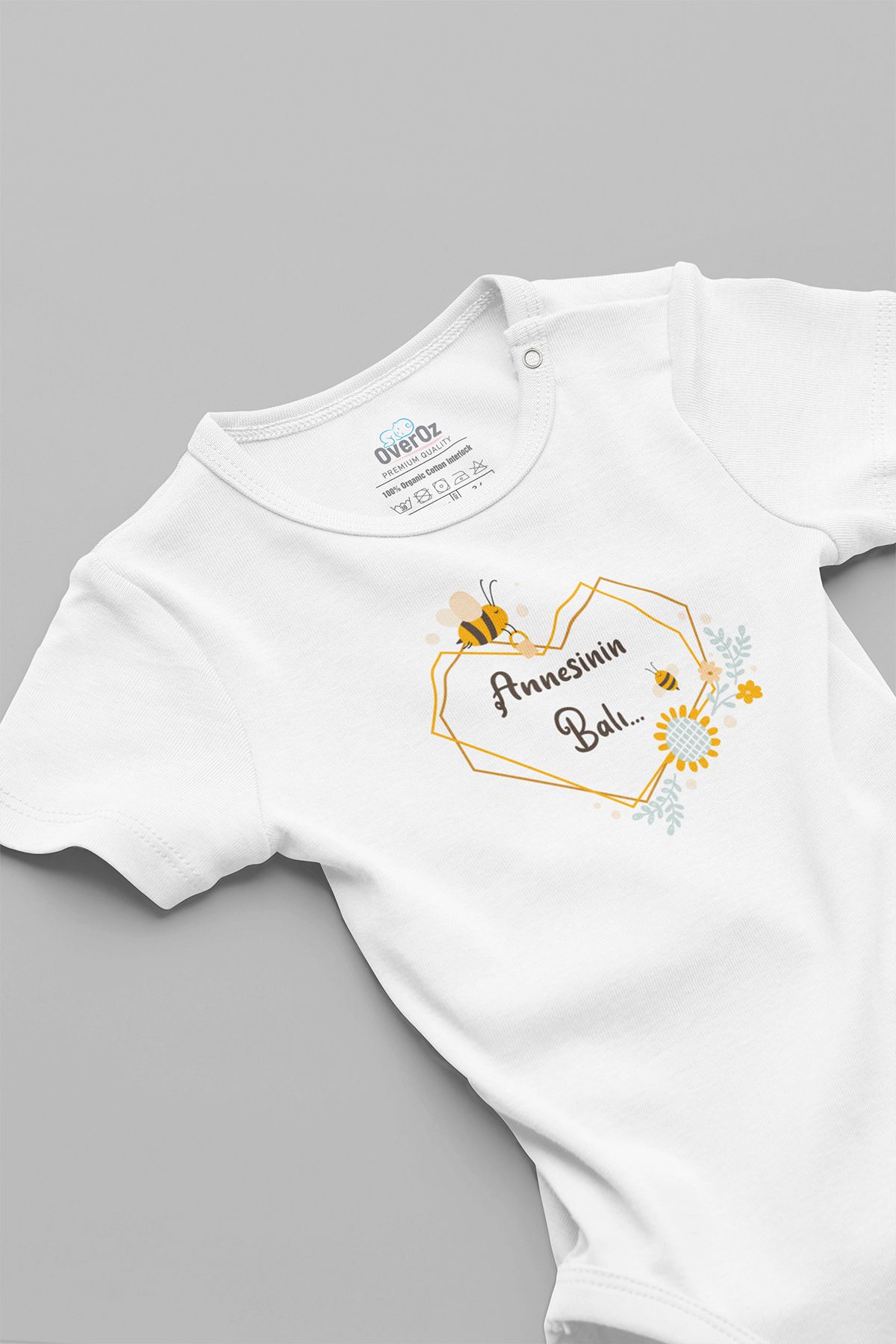Overoz Special Design Mother s Honey Baby Bodysuit White Badi