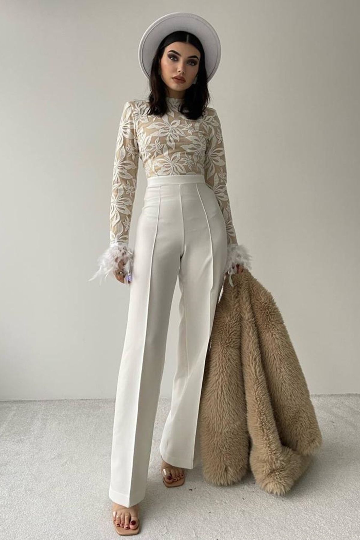 Wide leg 2025 trouser jumpsuit