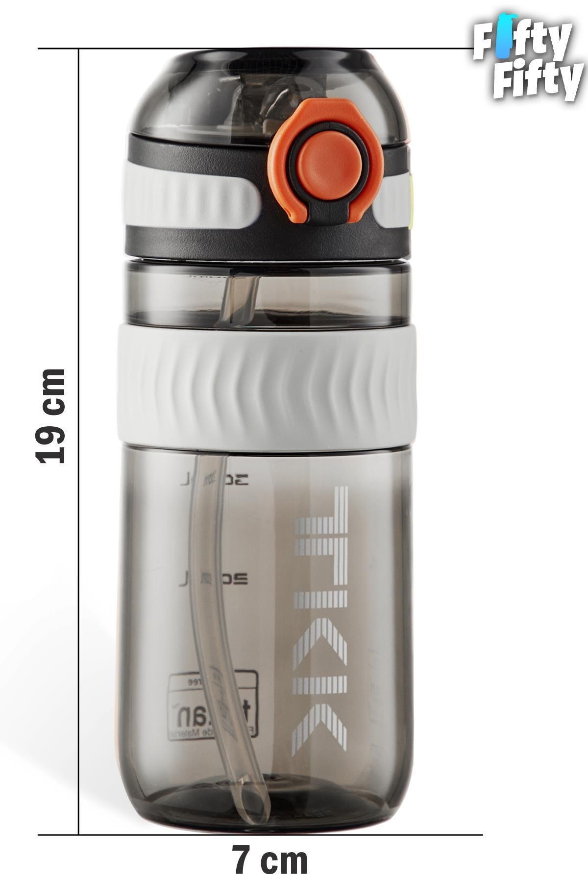 قمقمه کمپ مشکی TKK 550 ML Pipetli BPA دسته حمل و نقل بدون آب Tritan جریان FFTKK1016 550mlpiped Vagonlife