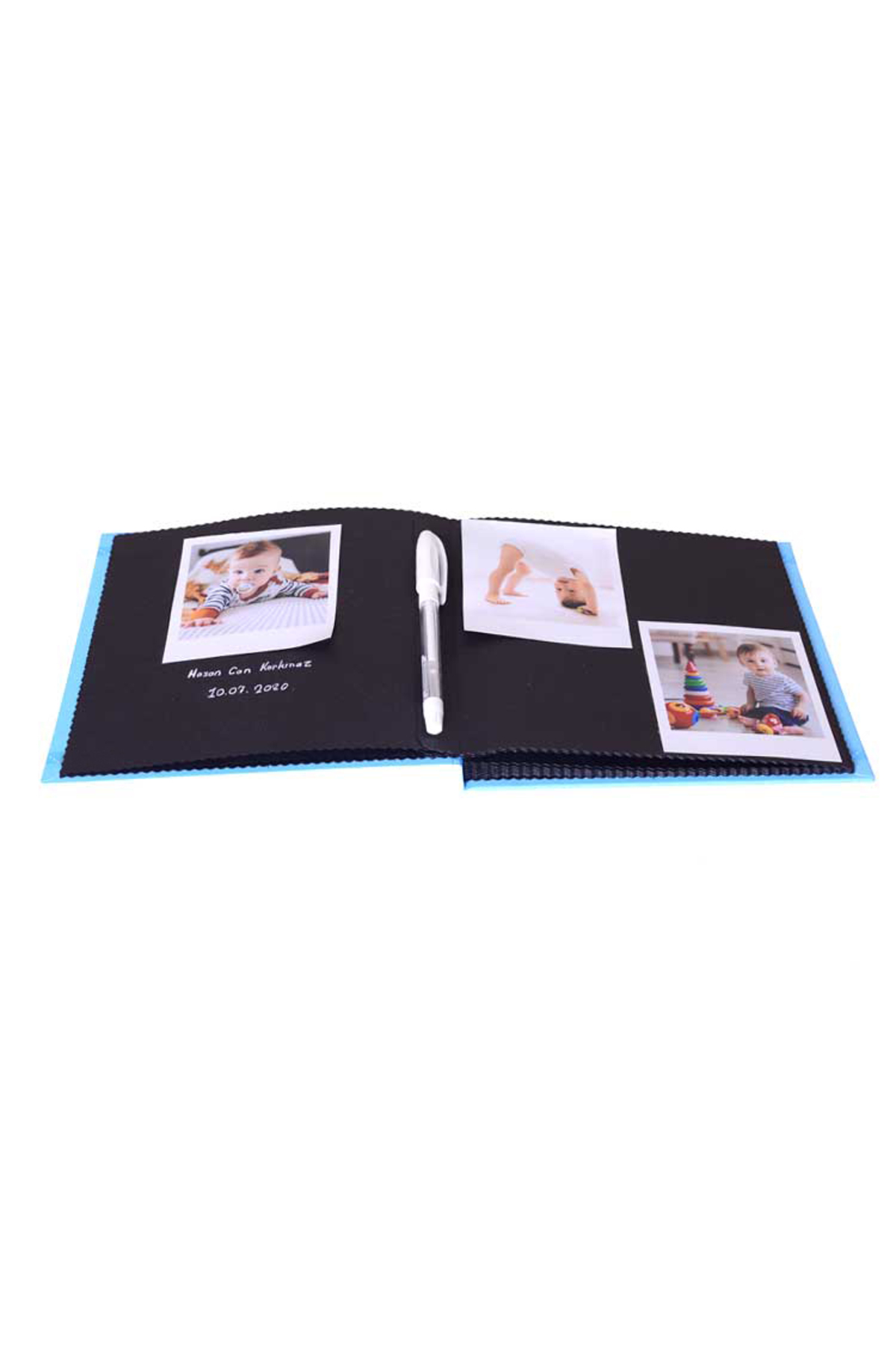 yhfoto Bebek Anı Defteri - Mavi Fotoğraf Albümü - 20x20 Mavi Leylek Figürlü Albüm fotoğrafı 5 (önizleme)