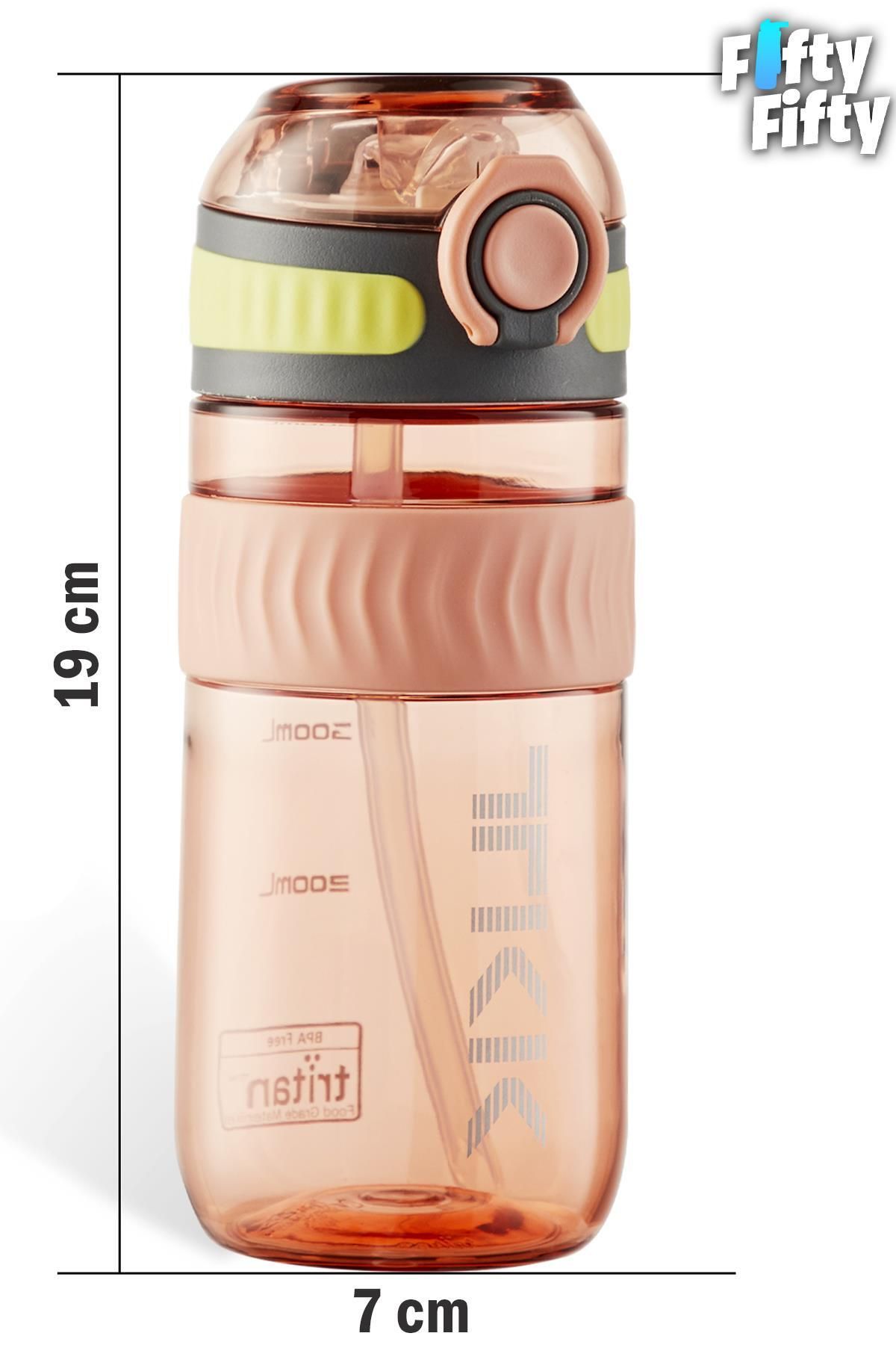 قمقمه کمپ نارنجی TKK 550 ML Pipetli BPA دسته حمل و نقل بدون آب Tritan جریان FFTKK1016 550mlpiped Vagonlife