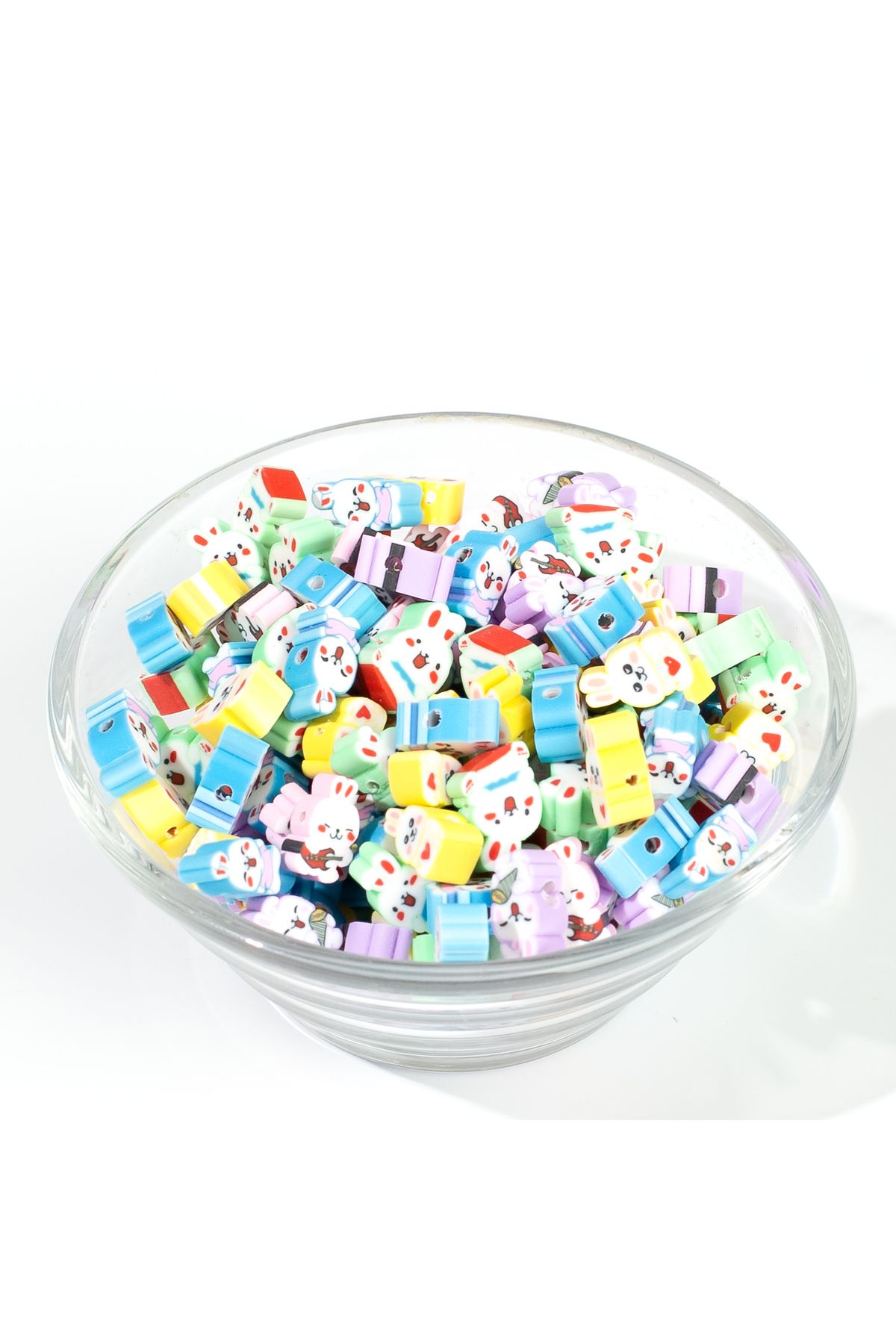 yfhobi-10 PCS - POLYMER FIMO BEADS, MIXED COLOR RABBIT PATTERN POLYMER CLAY BEADS. 1. QUALITY 2