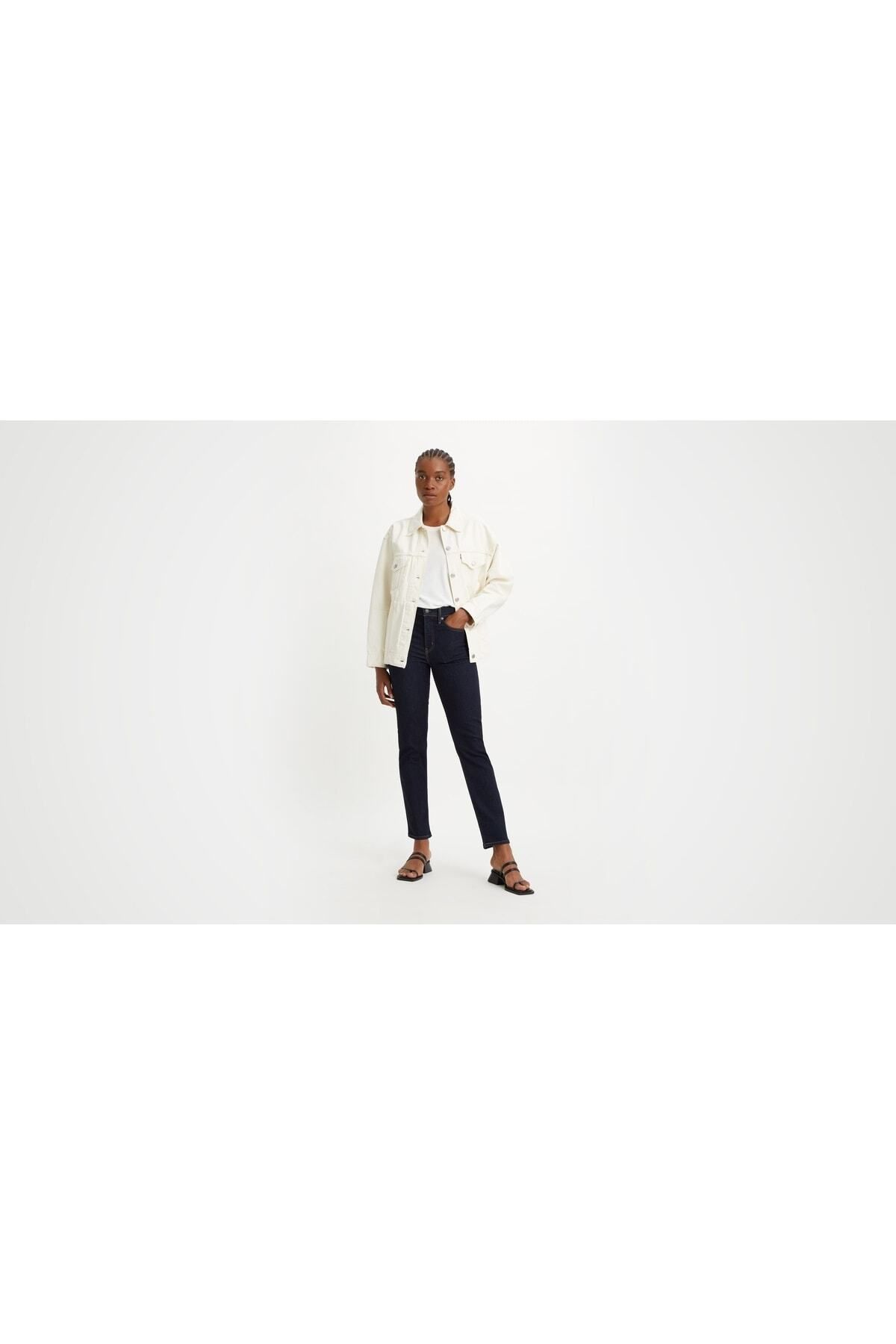 Levi's شلوار جین زنانه راسته بلند 724™ - آبکشی موج آبی