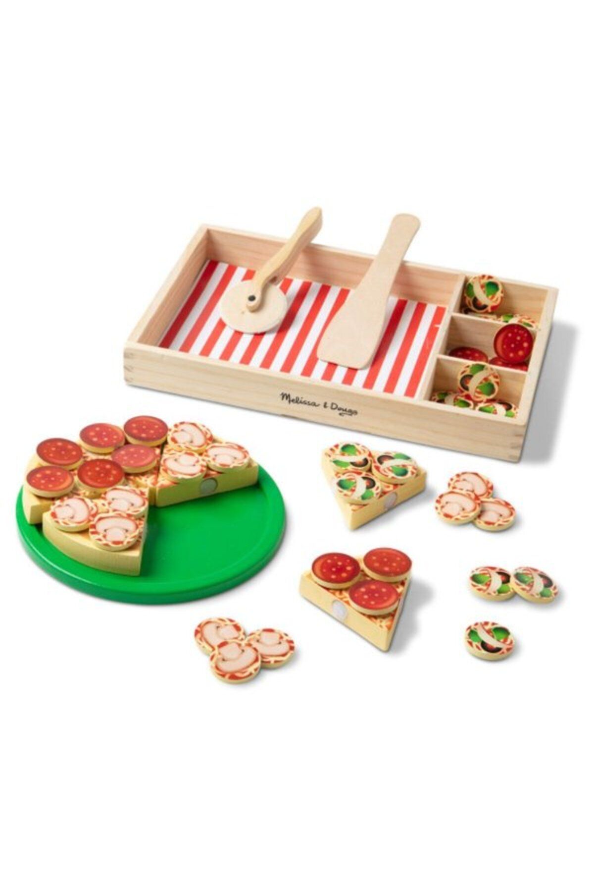 اسباب بازی های چوبی چند رنگ Melissa Doug حزب پیتزا M D Melissa & Doug