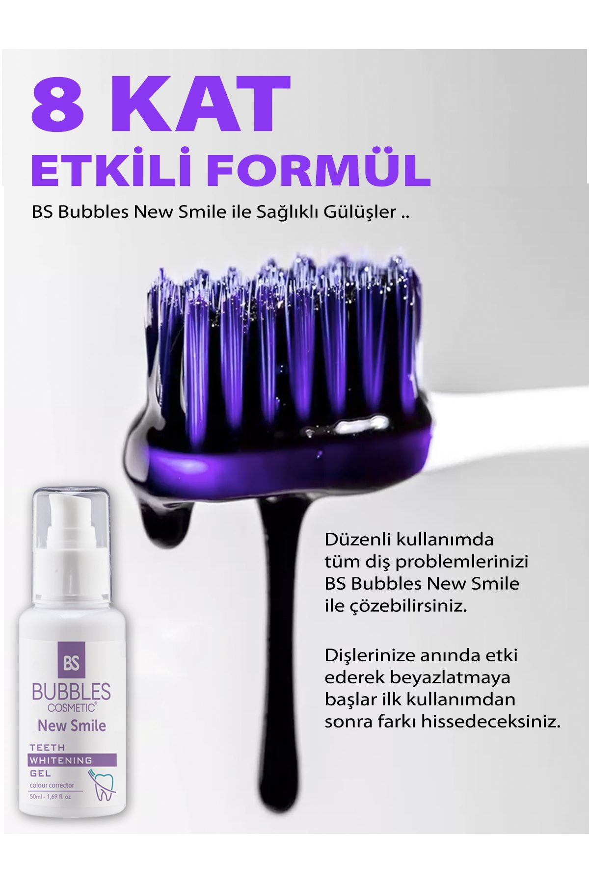 محصولات سفیدکننده دندان ژل سفید کننده فوری 8 برابر فرمول مؤثر برای لبخندهای عالی 50 میل bs bubbles cosmetic