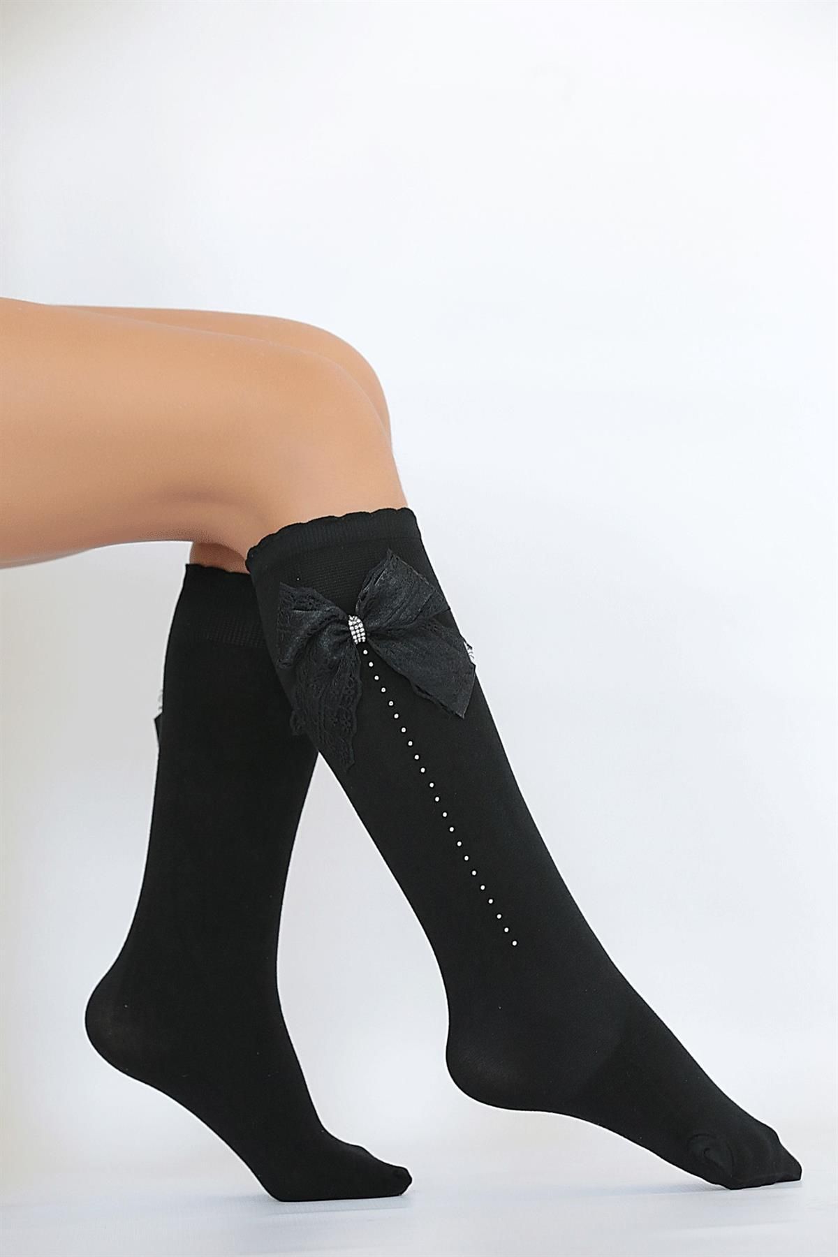 Kids black knee high socks outlet