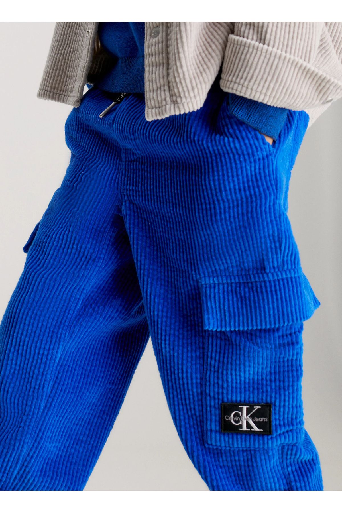 شلوار آبی مردانه IB0IB01901C6X اورجینال Calvin Klein