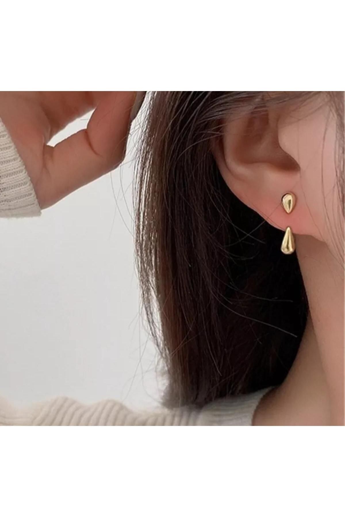 toptanhanem Stylish Drop Steel Earrings Tarnish Resistant