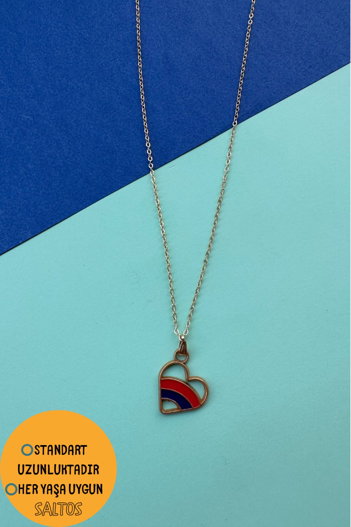 Rainbow heart pendant deals