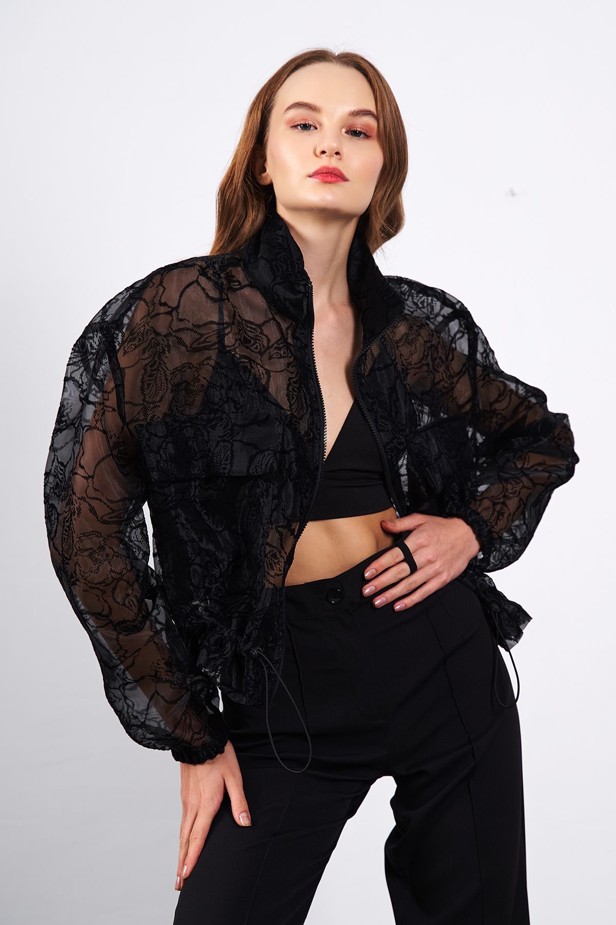 Long top tulle jacket