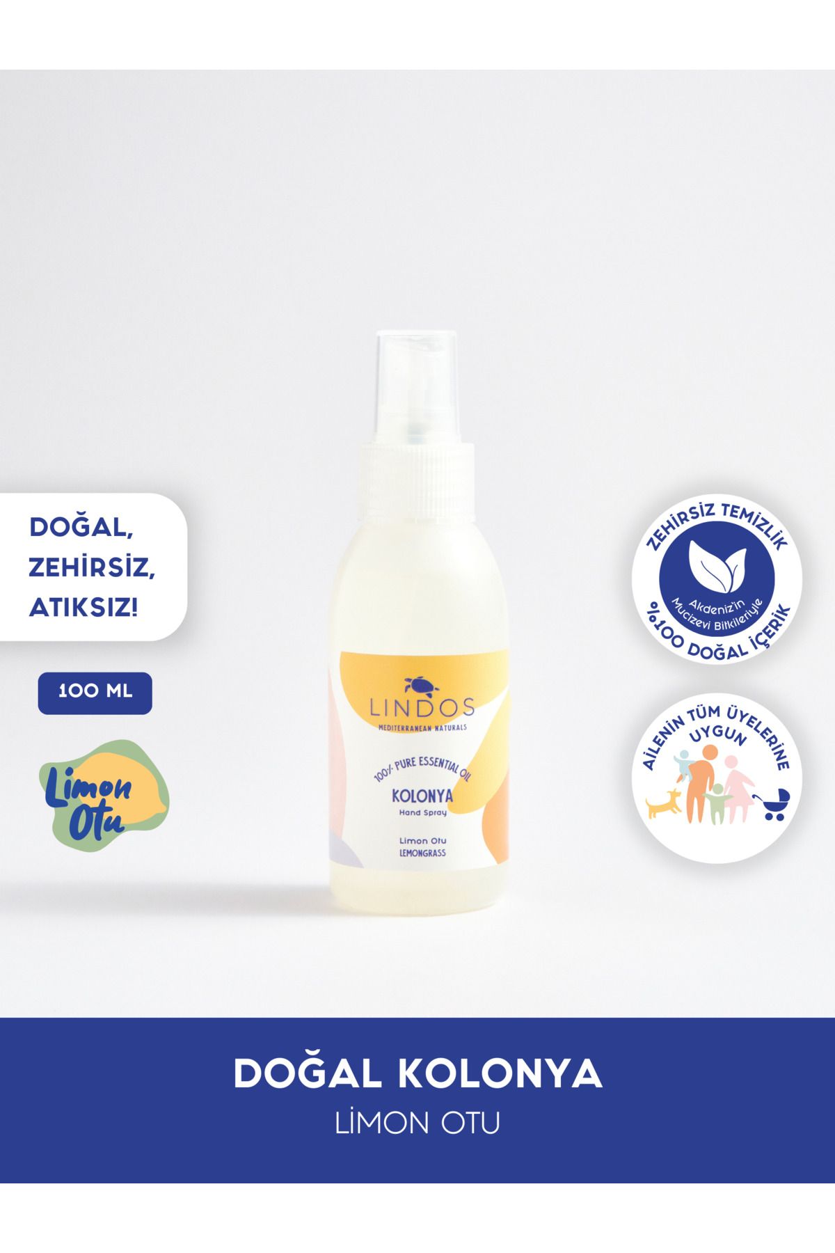 ادکلن اسپری دوستدار طبیعت و پوست با مینی کیف سایز جیبی لیمو ادکلن وگان 100 میلی لیتر Lindos