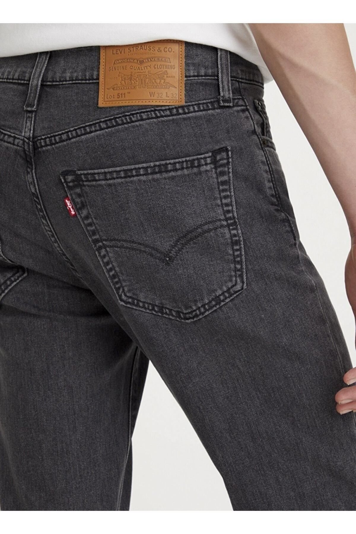 شلوار جین خاکستری مردانه باریک و کمر 04511 5544 Levi's